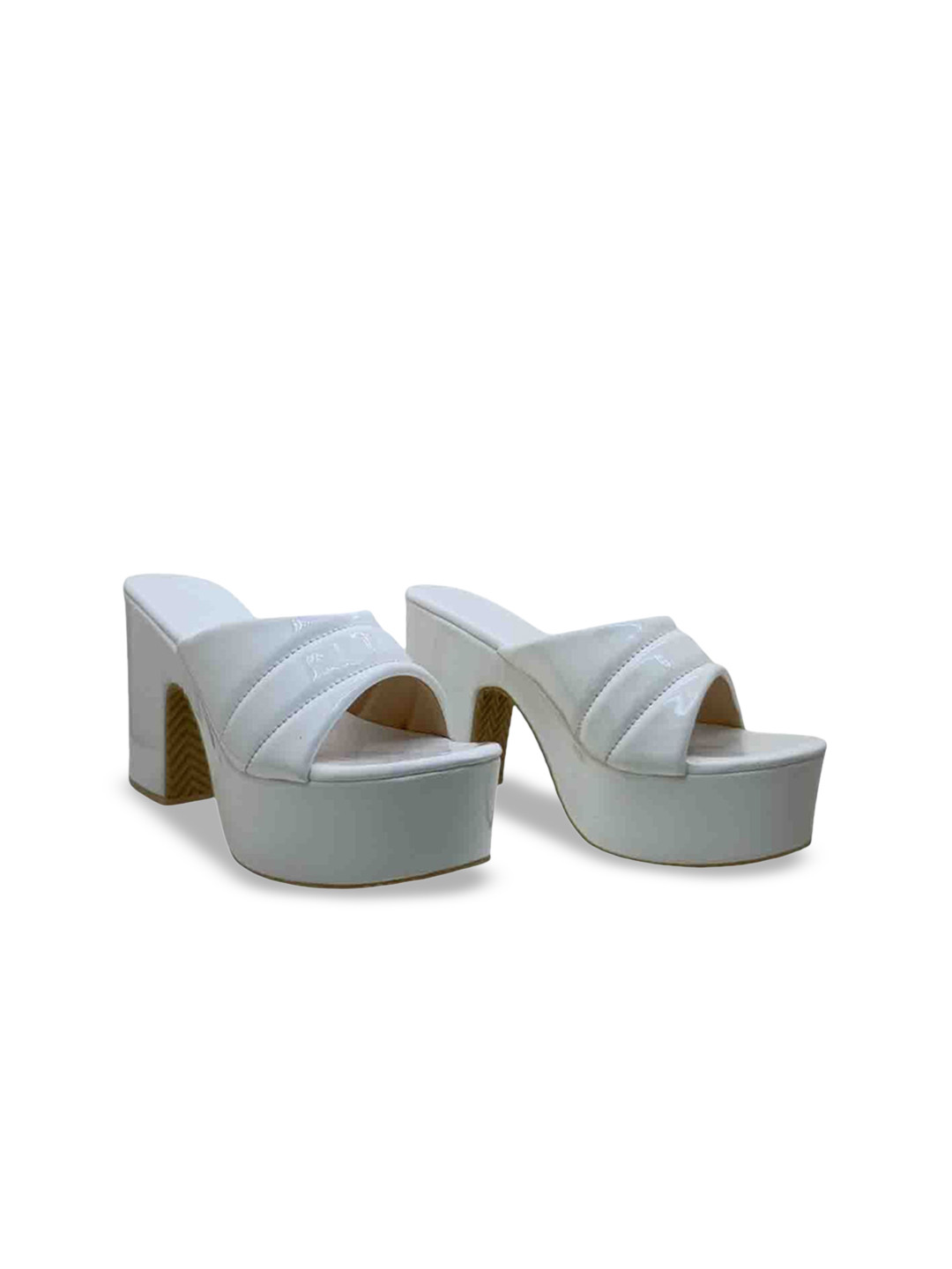 Digni White Solid Stiletto Peep Toes