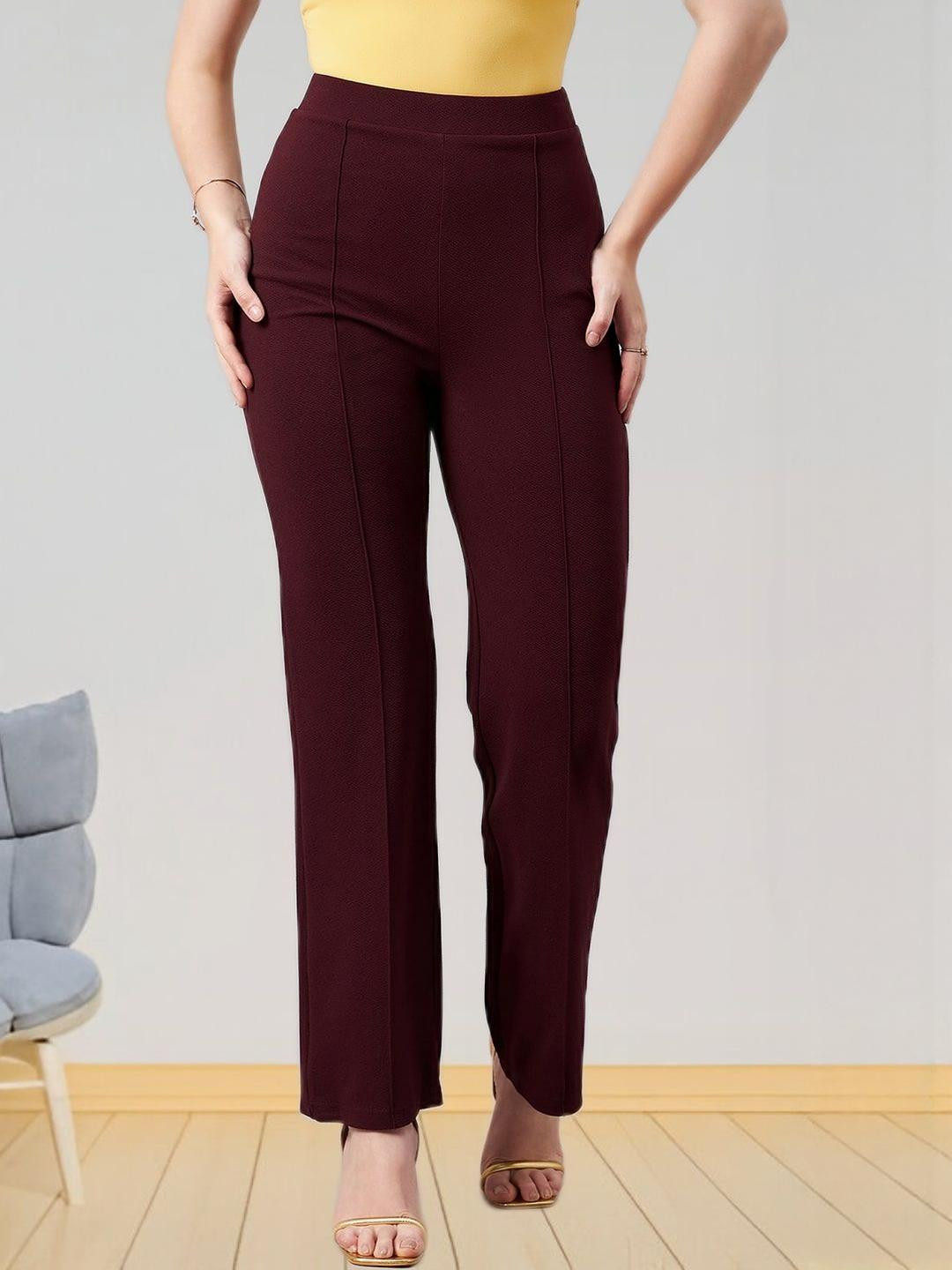 R.Code by The Roadster Life Co. Women Flared High-Rise Front Seam Regular Trousers