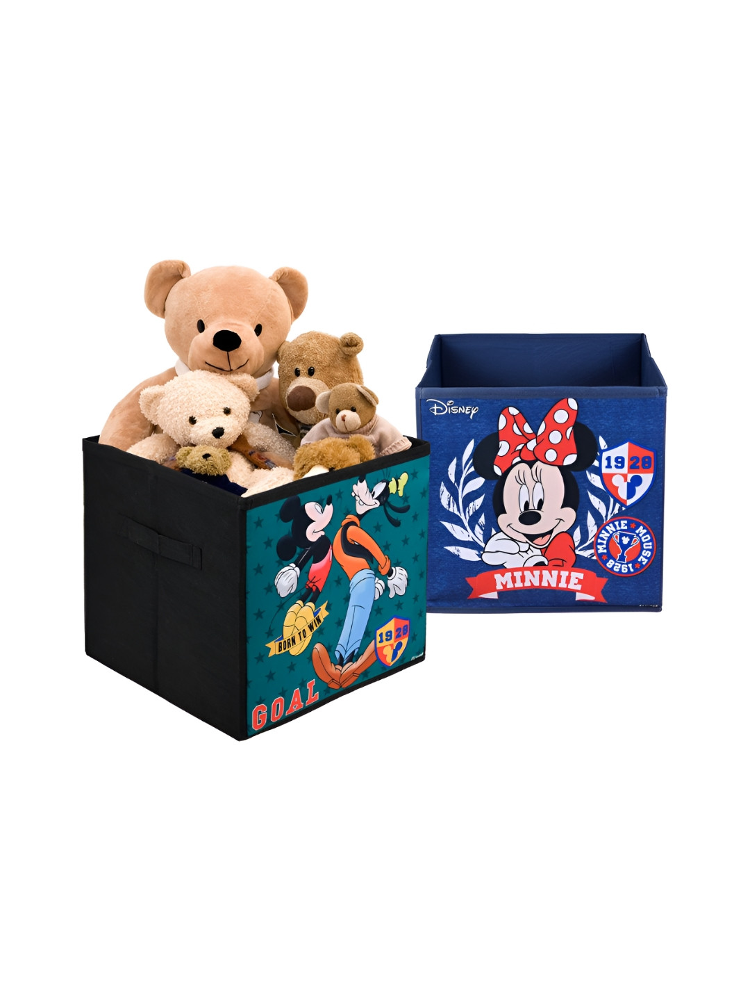 Aura Black & Navy Blue 2 Pieces Printed Storage Box Organisers