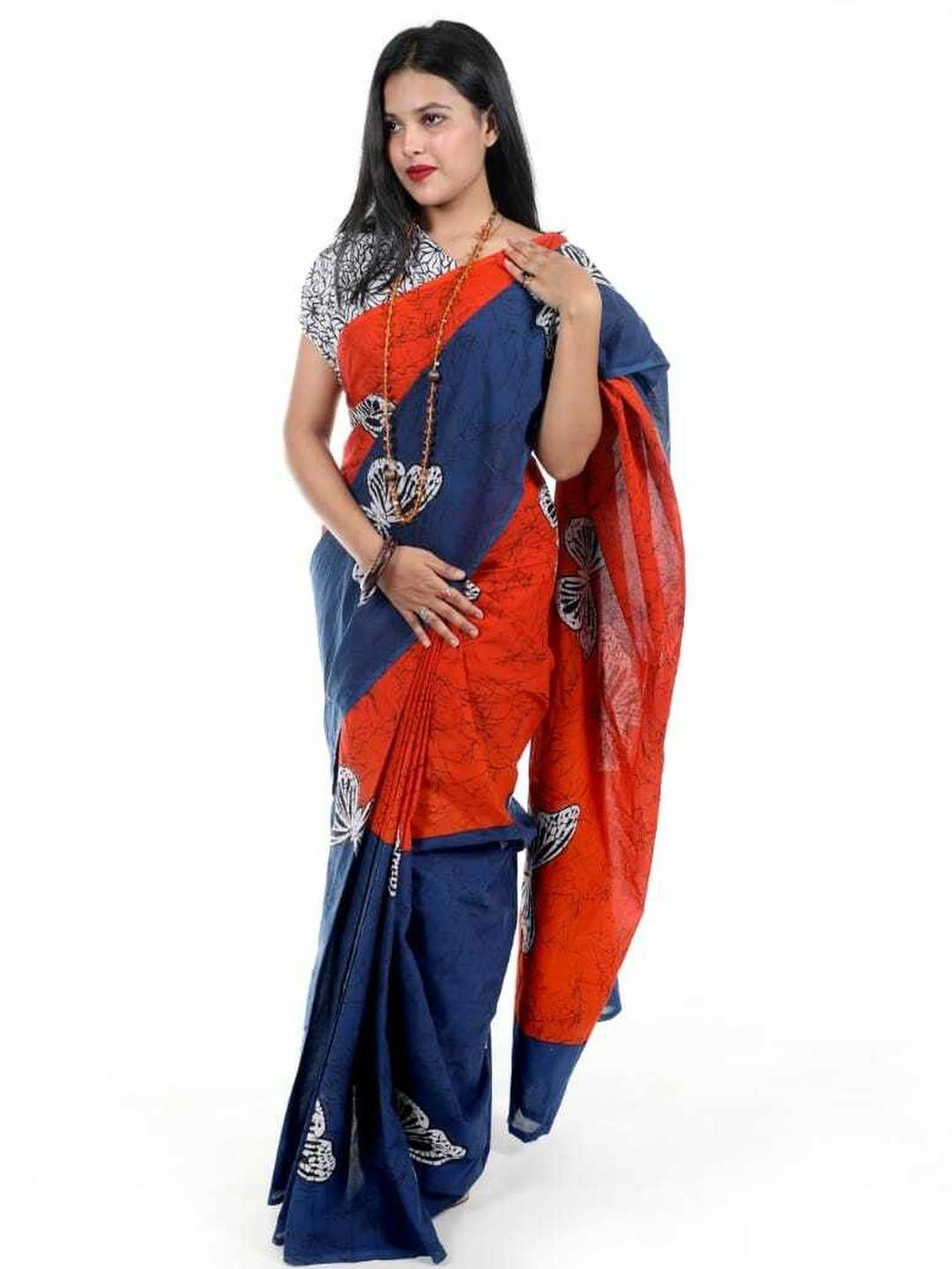 Dastkar Block Printed Pure Cotton Sarees