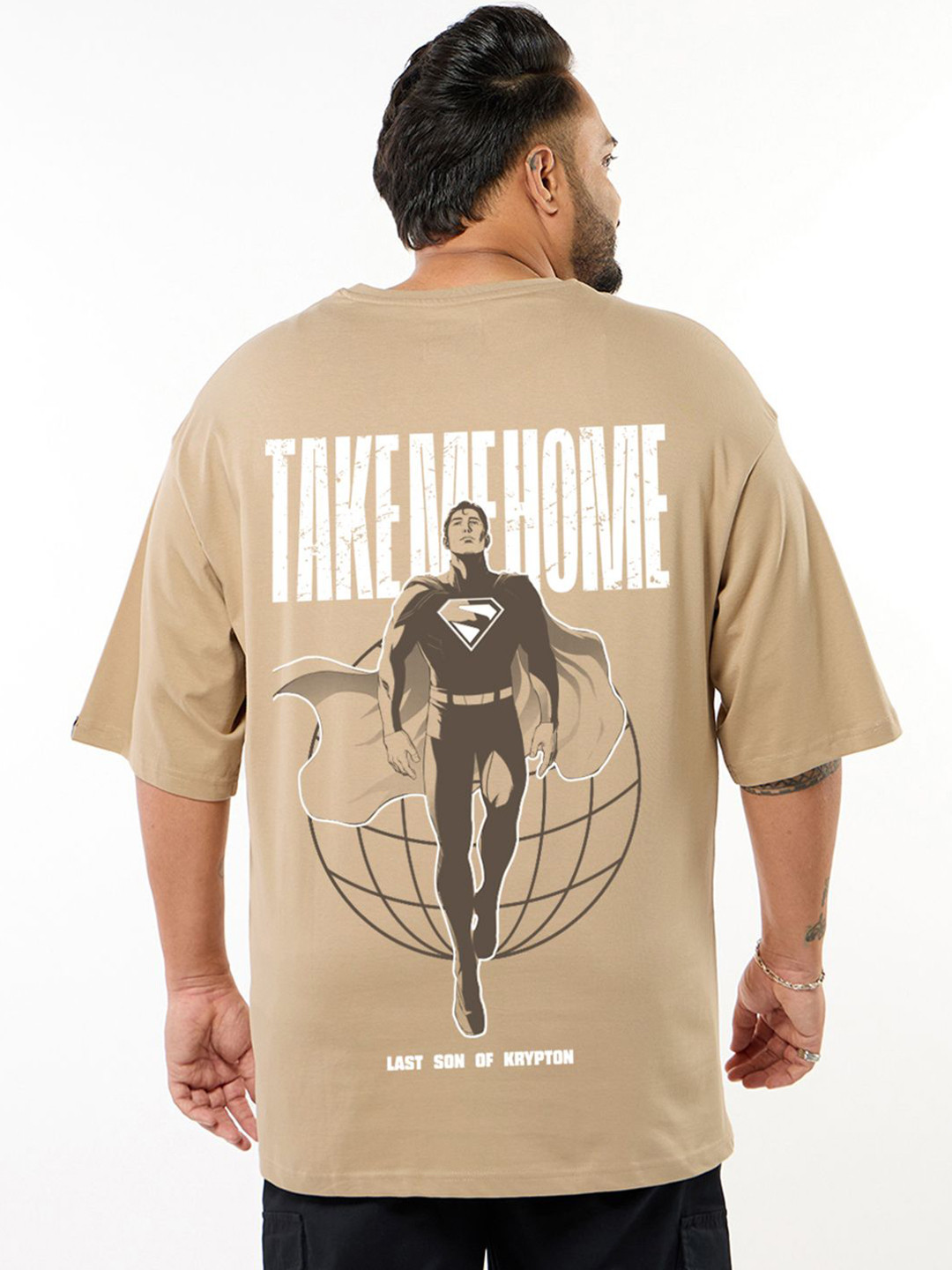 Bewakoof OFFICIAL DC MERCHANDISE Men's Take Home Printed Oversized Plus Size T-shirt