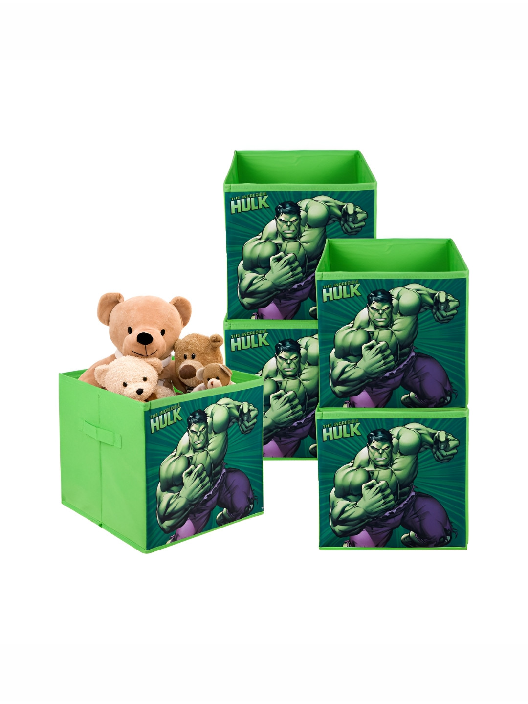 Aura Green & Black 5 Pieces Marvel Hulk Printed Multi-Utility Organisers