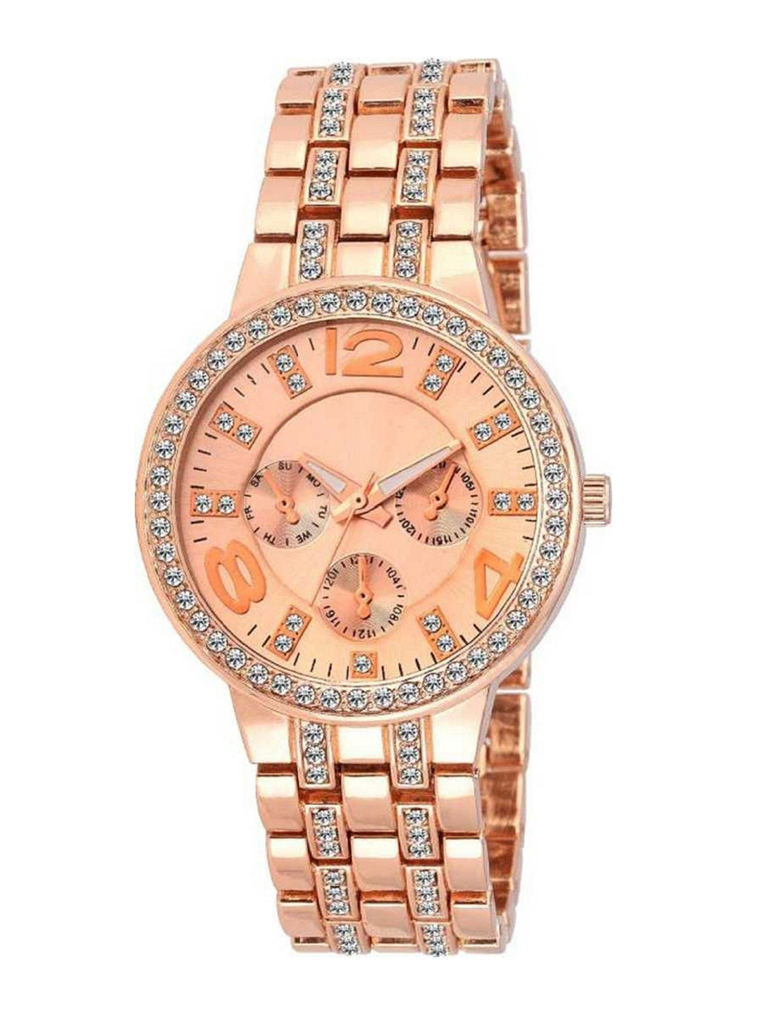 Miss Perfect Women Embellished Dial & Bracelet Style Straps Analogue Watch ni316