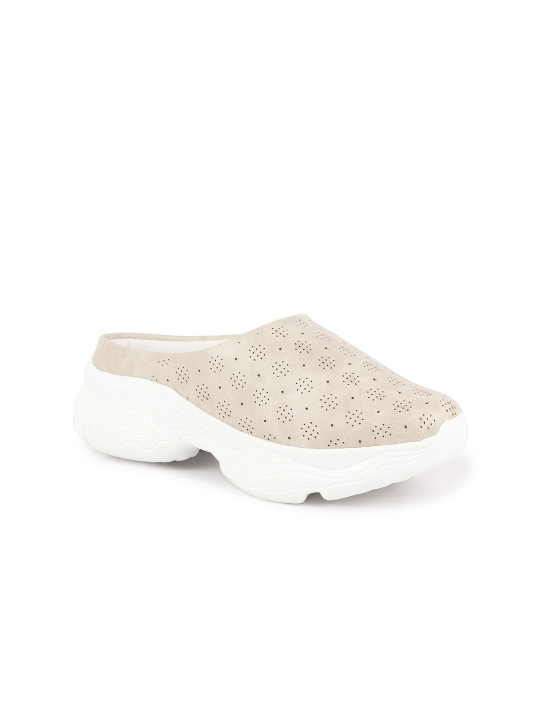 FAUSTO Women Mule Sneakers with Laser Cuts Detail