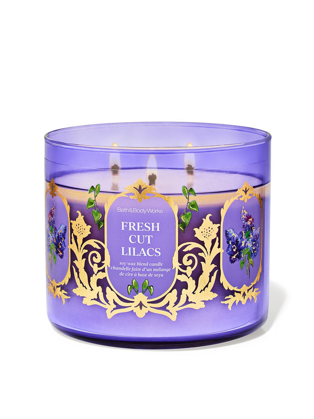 Bath & Body Works Fresh Cut Lilacs Soy Wax Blend 3-Wick Candle - 411 g