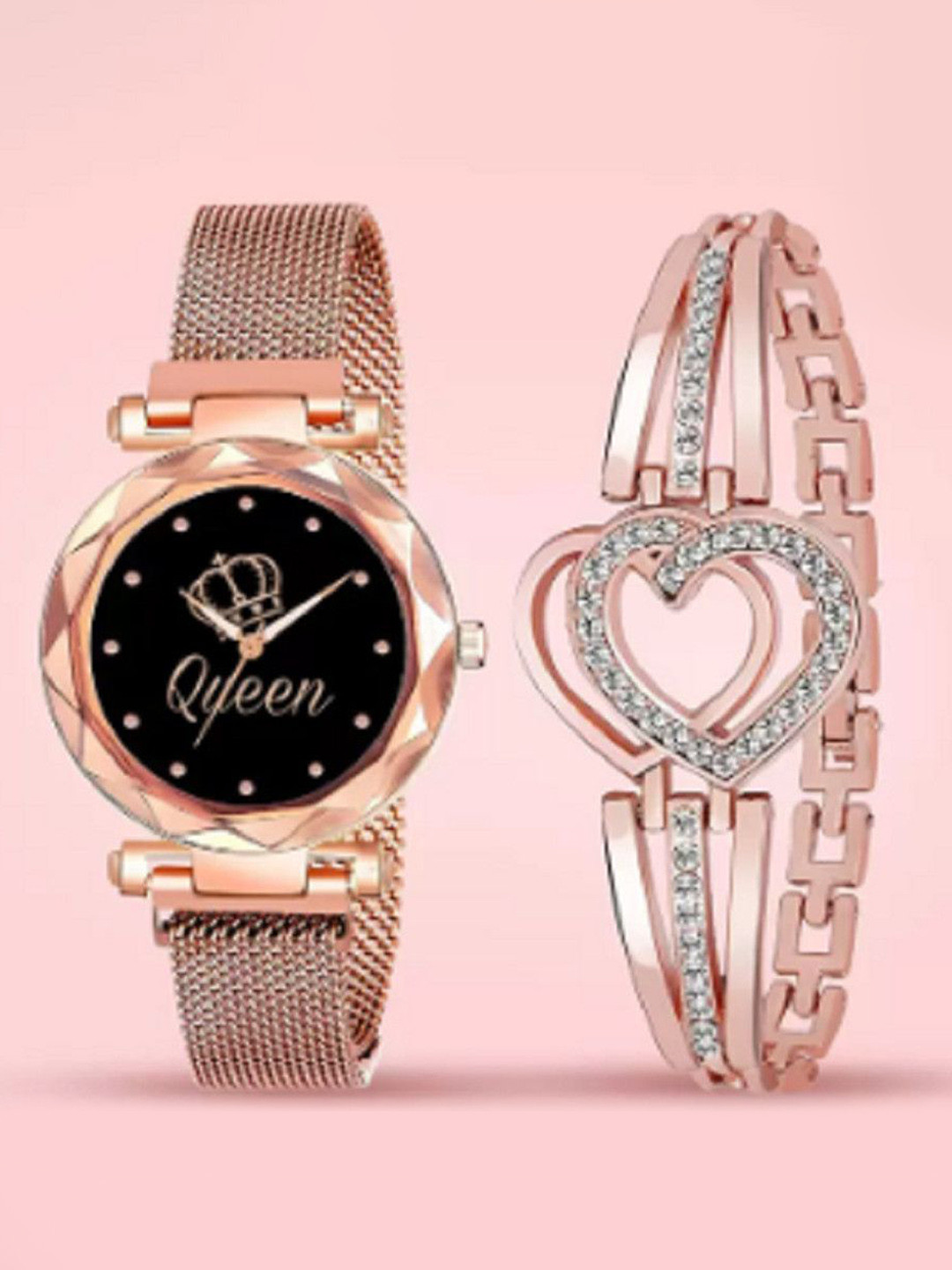 Miss Perfect Women Embellished Dial & Bracelet Style Straps Analogue Watch LJ191
