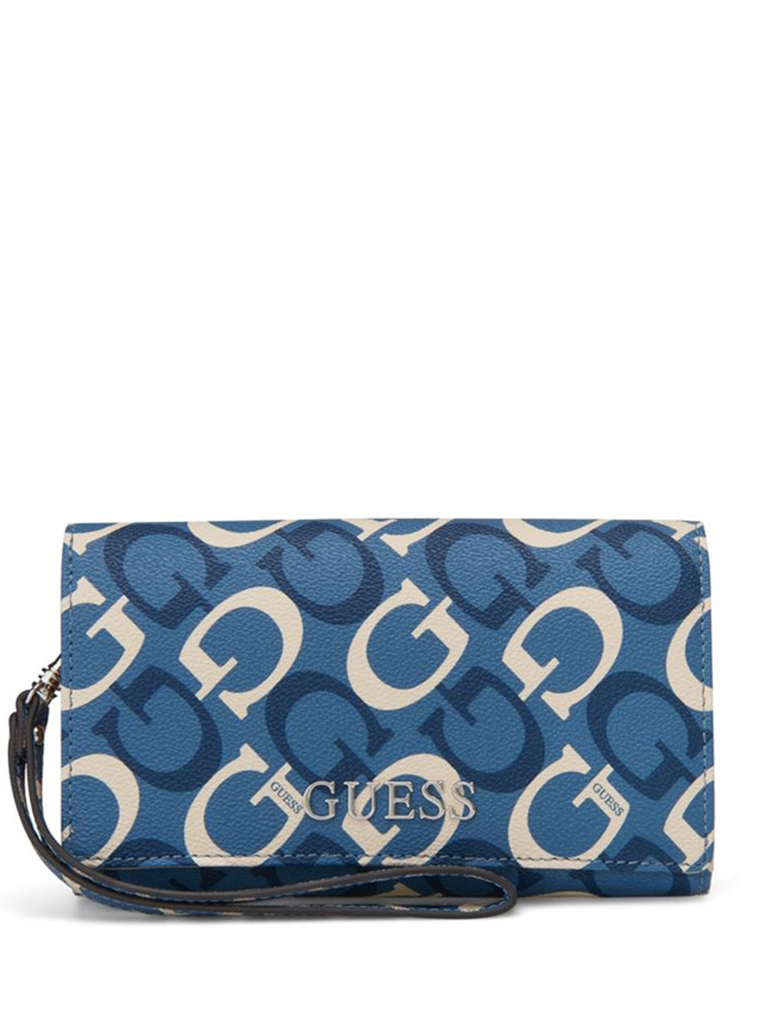 GUESS Women Typography Textured Zip Around Wallet