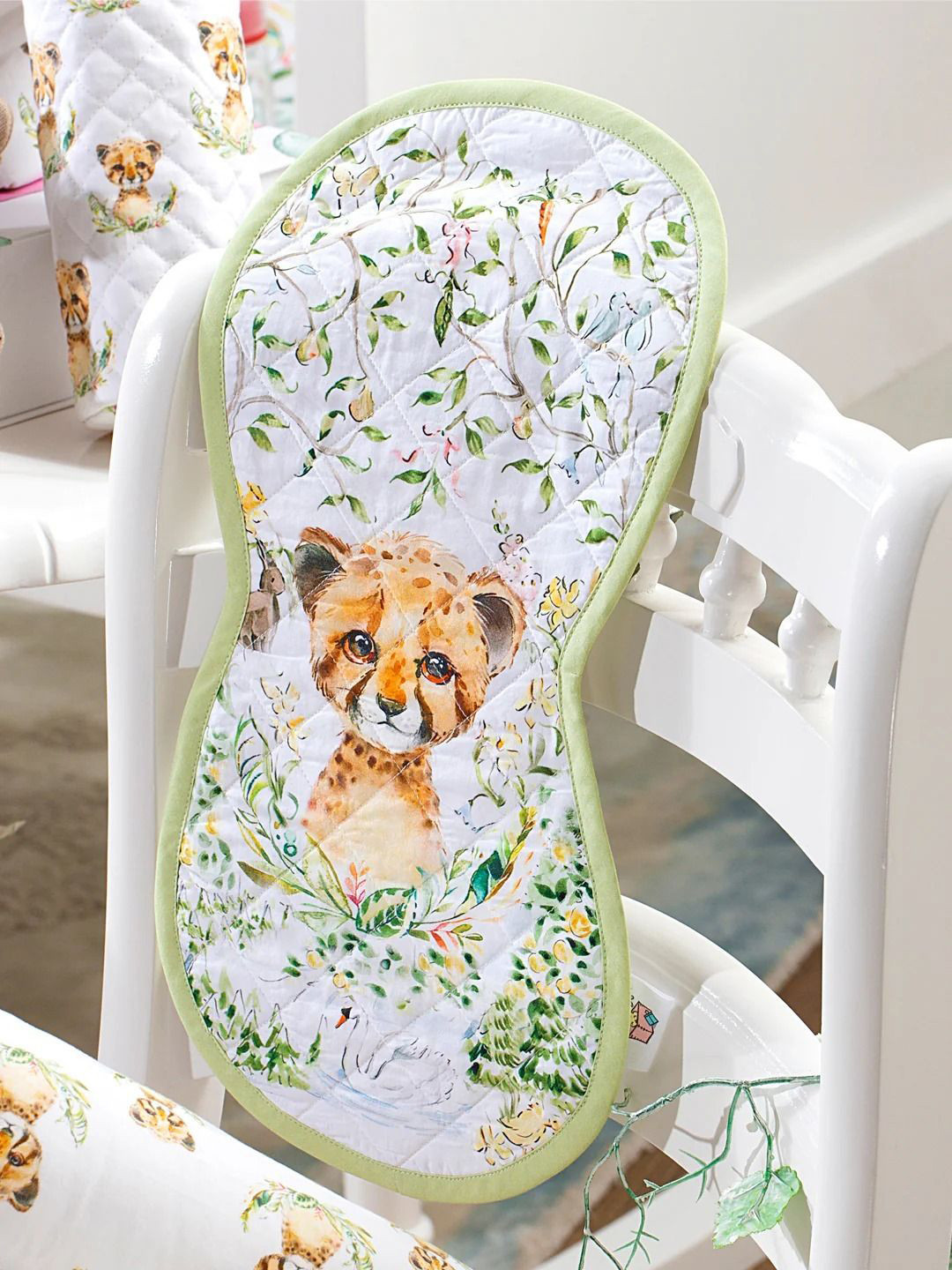 THE BABY TRUNK Kids Egyptian Cotton Leo Print Burp Cloth