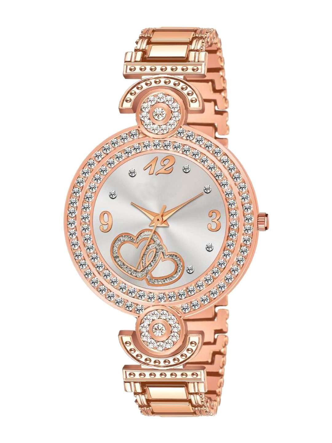 Miss Perfect Unisex Embellished Dial & Bracelet Style Straps Analogue Watch Aki35
