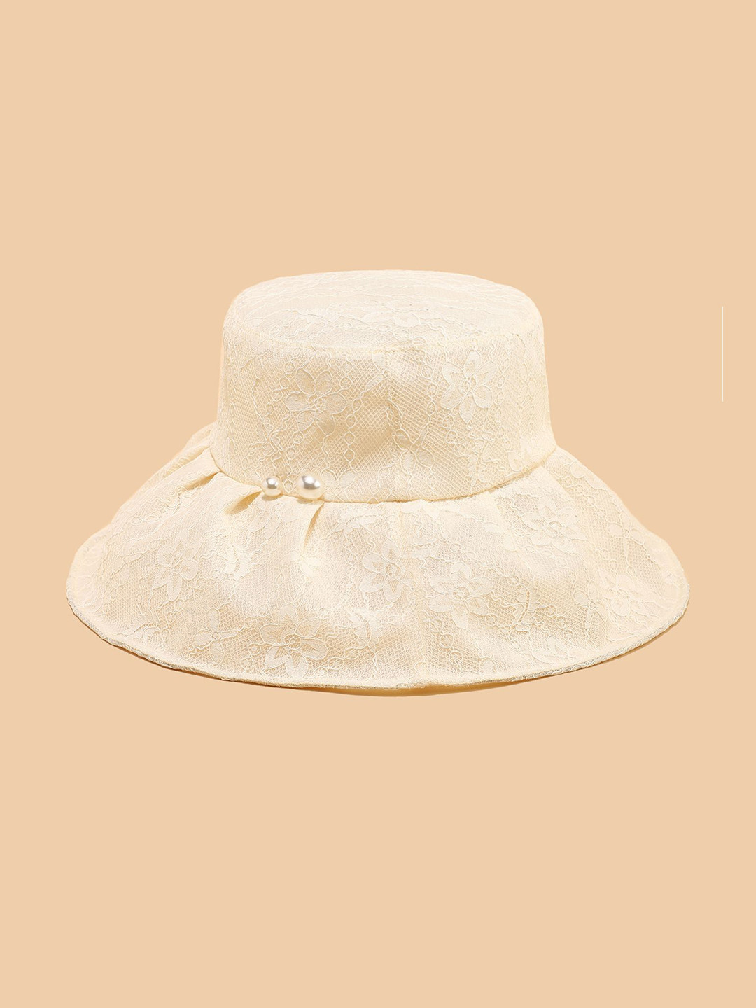 LULU & SKY Women Pearl-detail Lace Bucket Hat