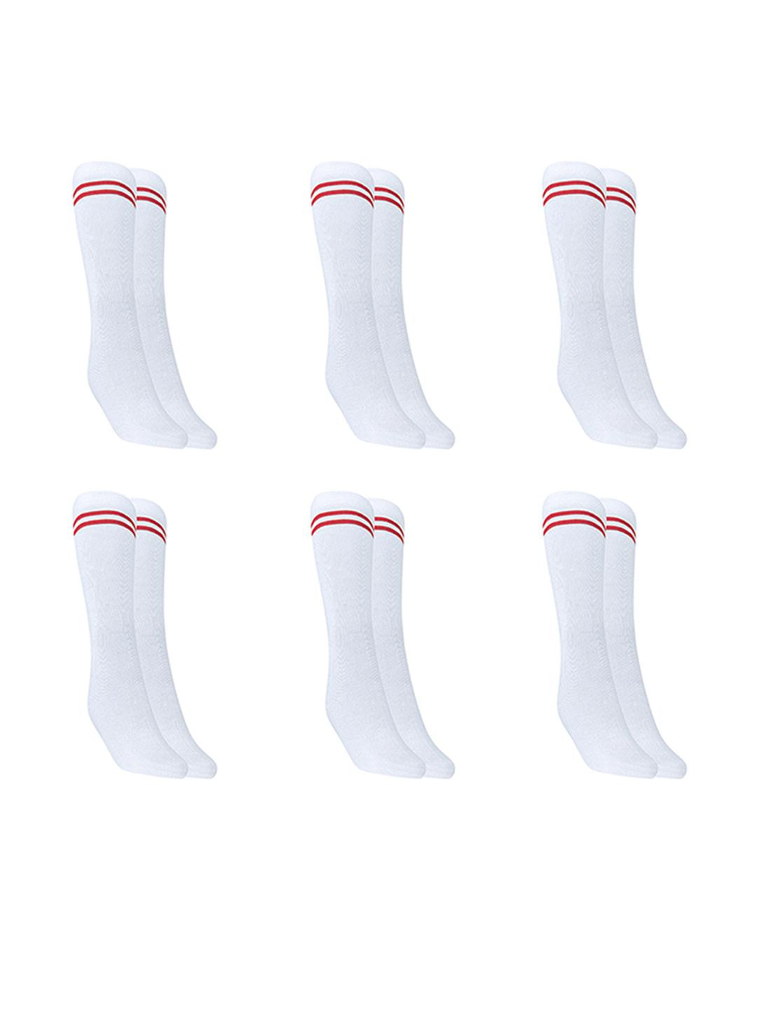 MUKHAKSH  Girls Pack of 6 Pairs Calf Length School Uniform Socks