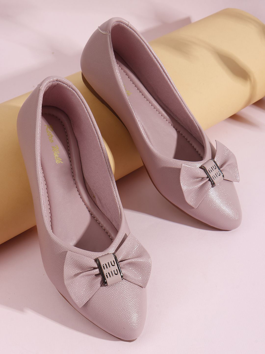 Retro Walk Women Pointed Toe with Bows Ballerinas