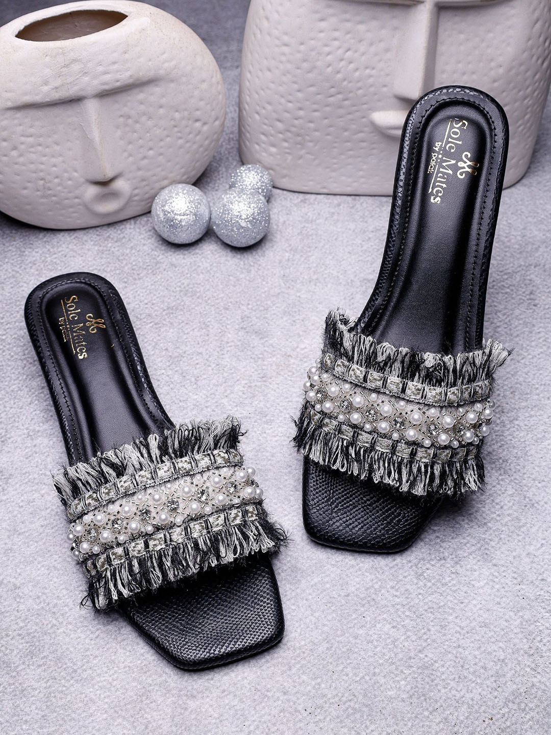 sole mates Boho Chic Women Embellished Beaded Open Toe Block Heels Sandals