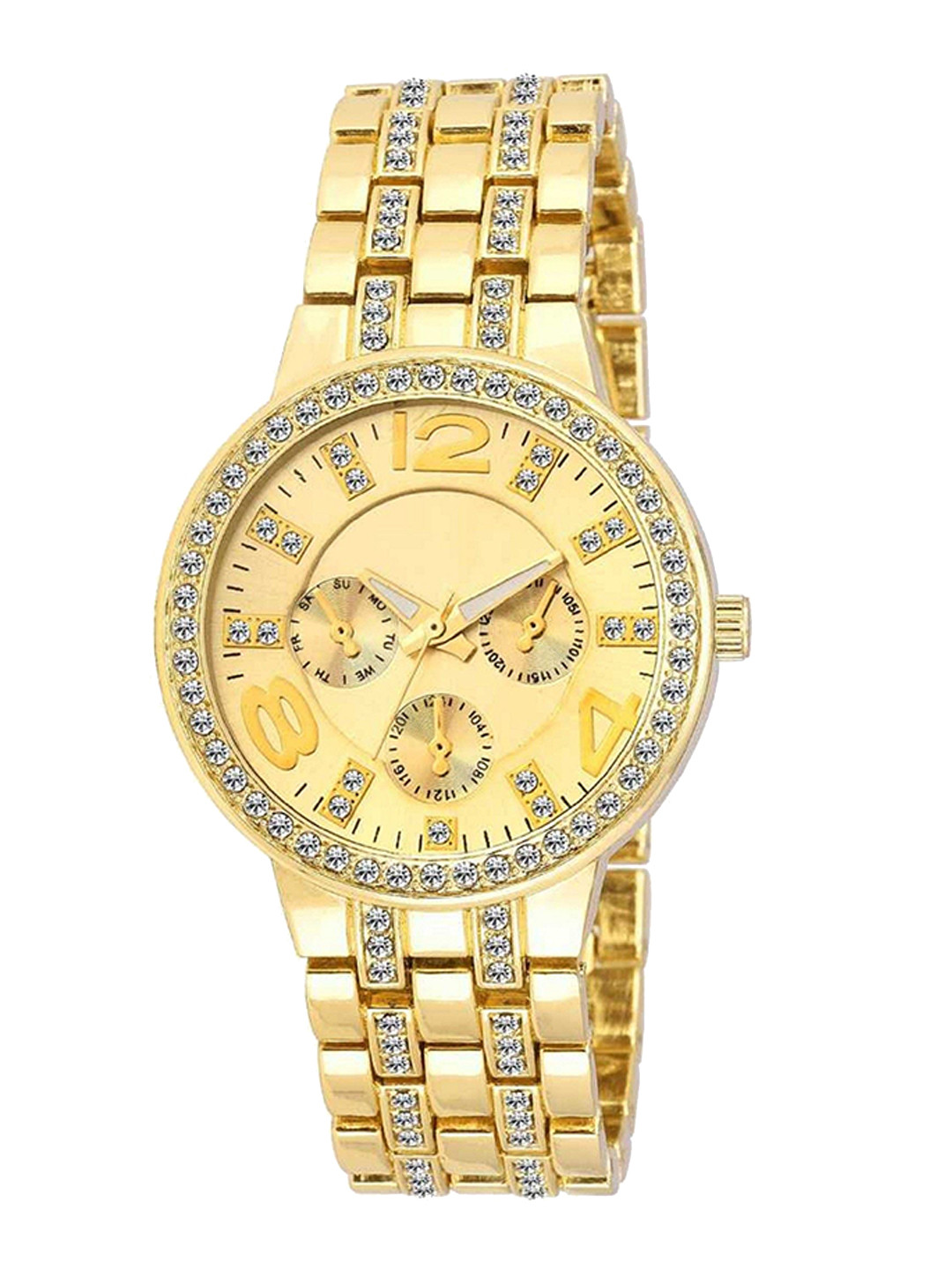 Miss Perfect Women Embellished Dial & Bracelet Style Straps Analogue Watch ni502