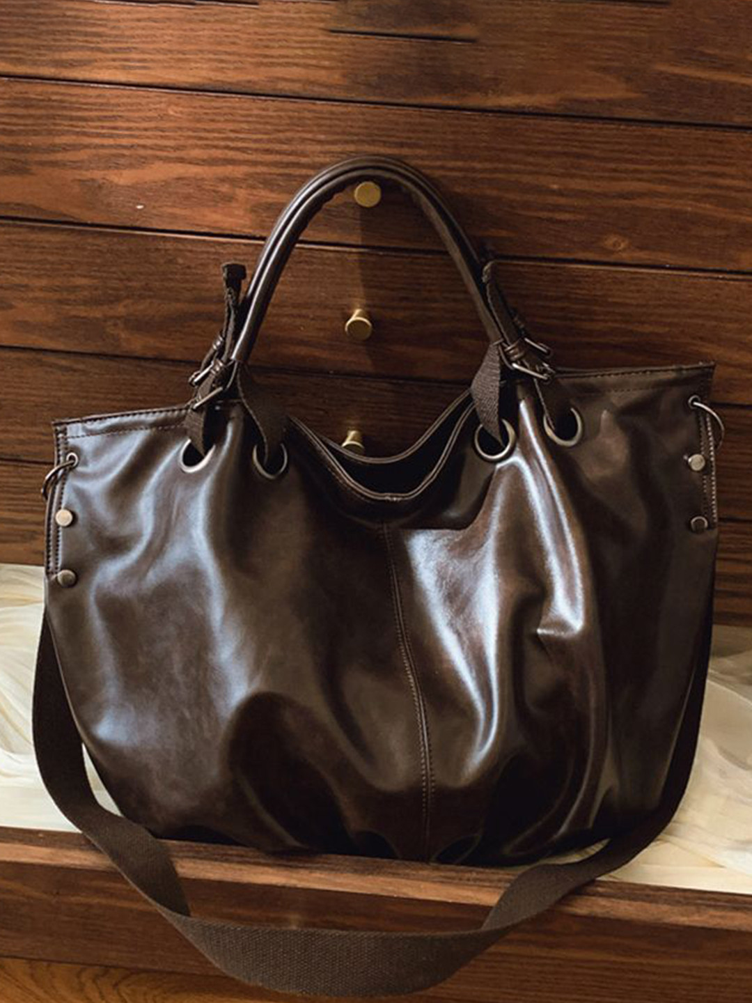 CORSICA Bucket Two Handles Zip Detail Handheld Bag With Detachable Sling Strap