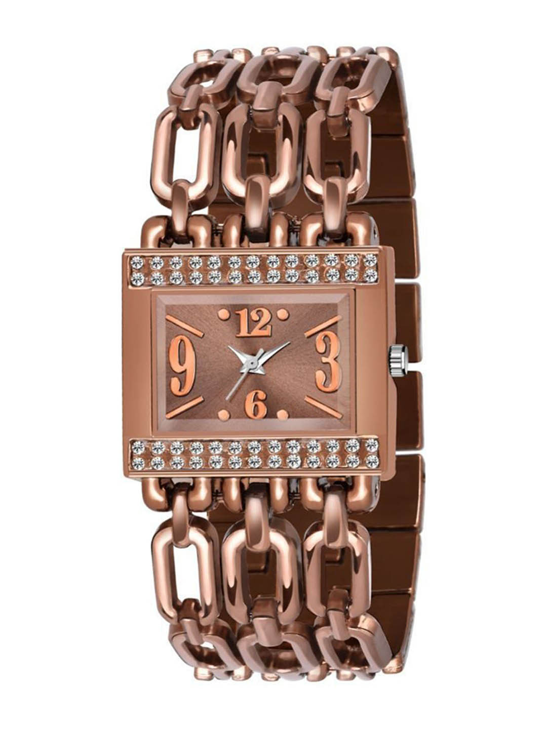 Miss Perfect Unisex Embellished Dial & Bracelet Style Straps Analogue Watch TrM24