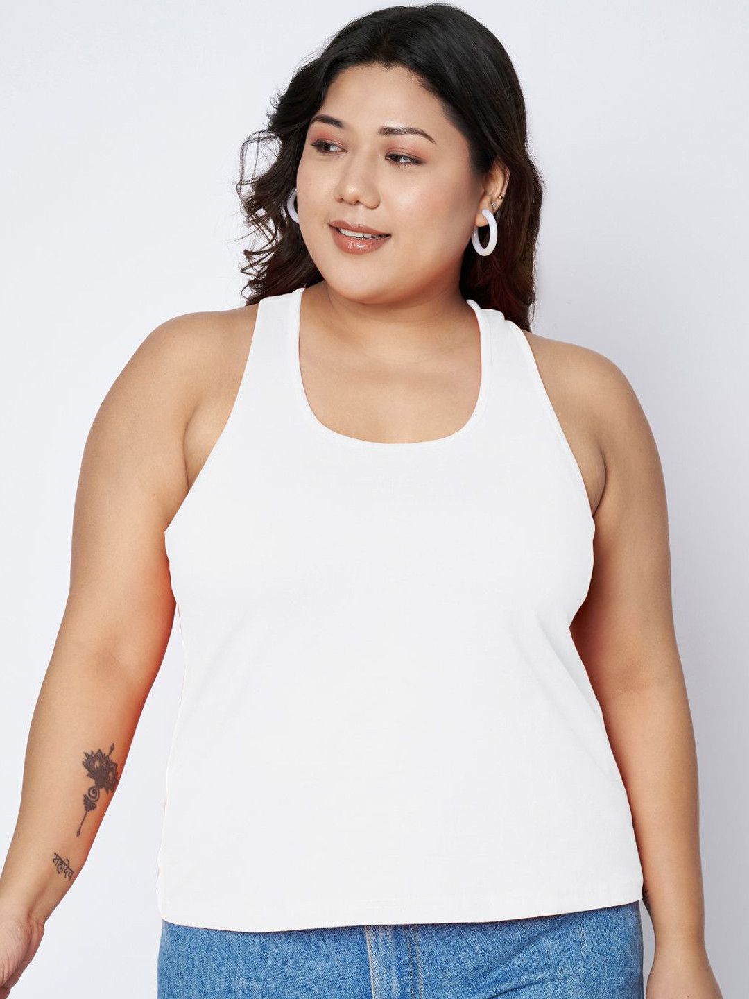 BRINNS Plus Size Non Padded Racer Back Camisole