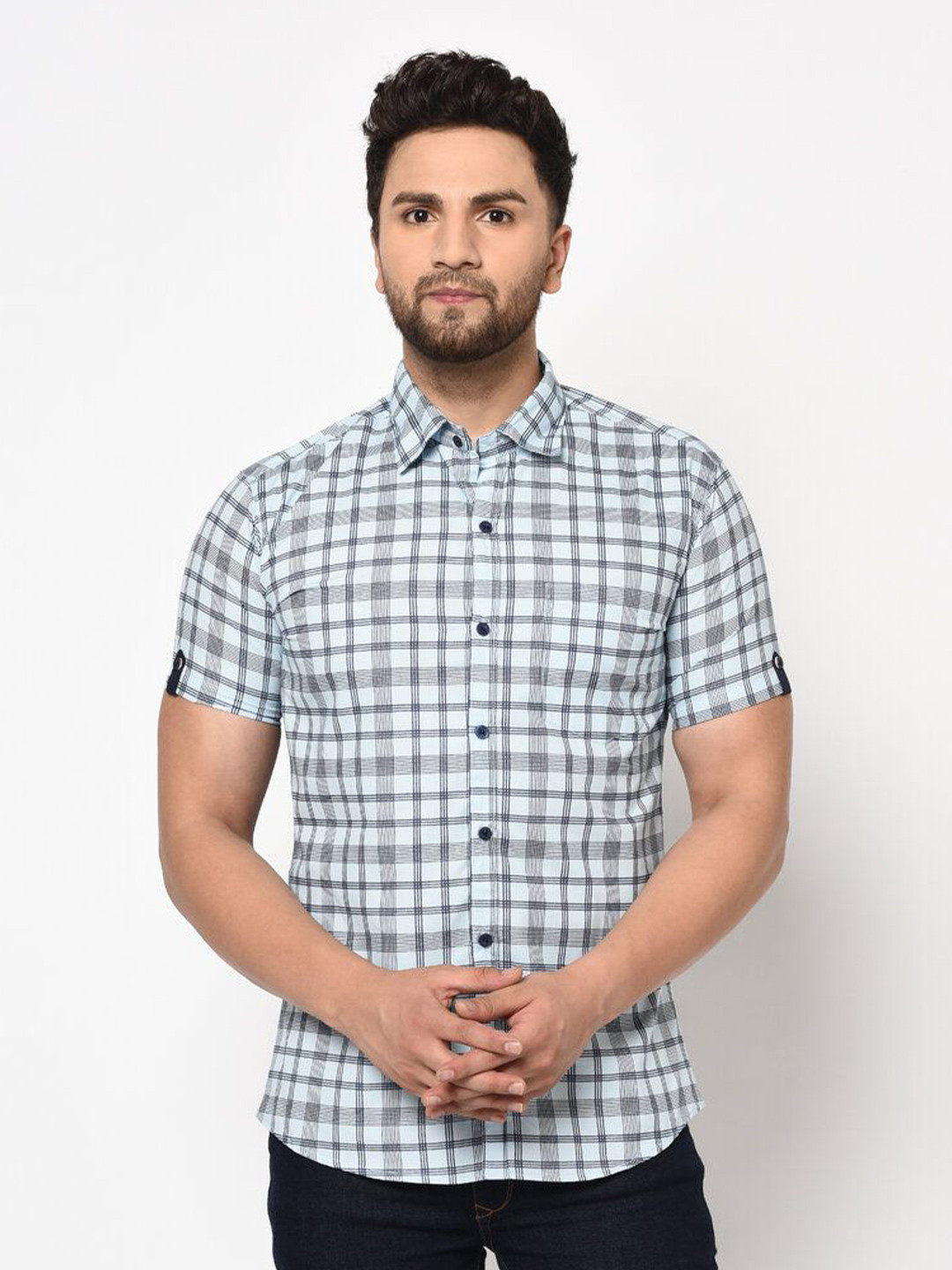 Apuesto Men India Slim Fit Checked Spread Collar Cotton Casual Shirt