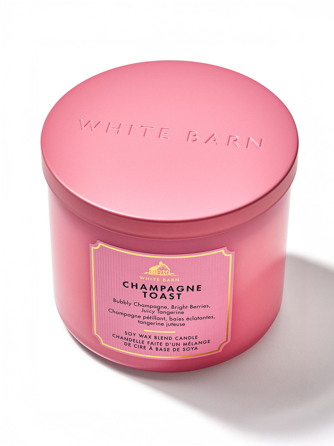 Bath & Body Works White Barn Champagne Toast Soy Wax Blend 3-Wick Candle - 411 g