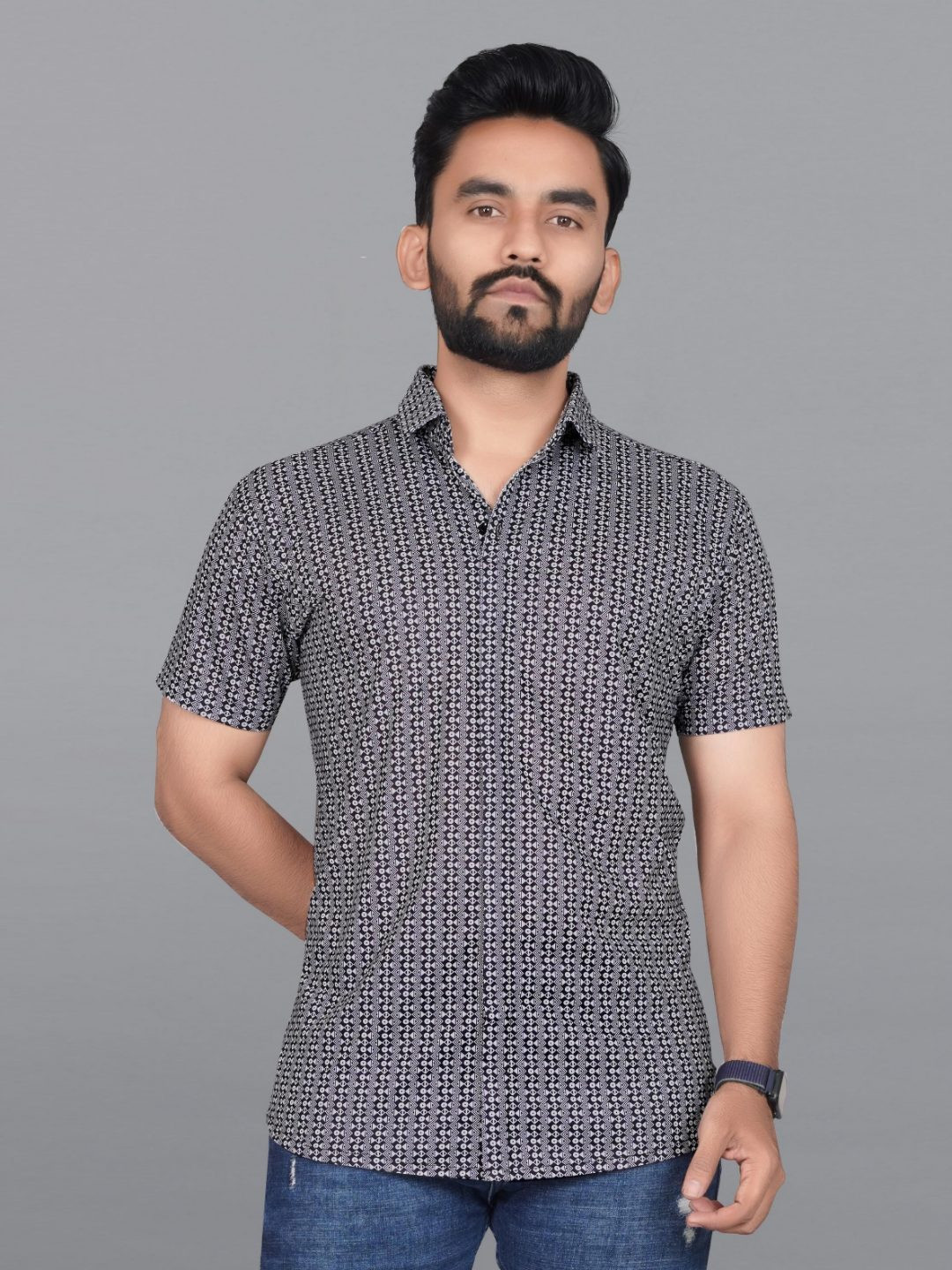 ROAD RIDER Men Geometric Printed Polo Collar T-shirt