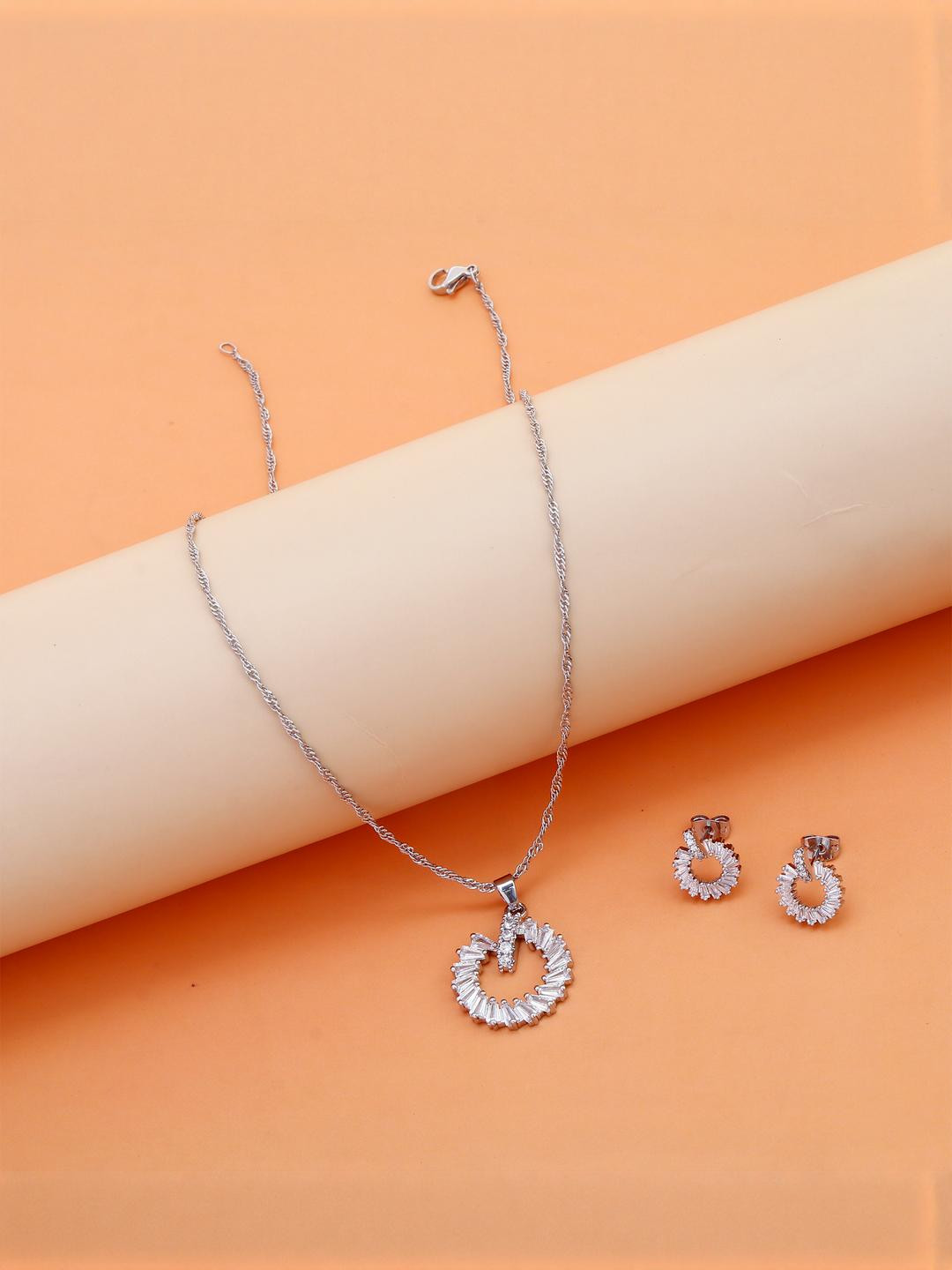 Archies Silver Pendant & Earring Set