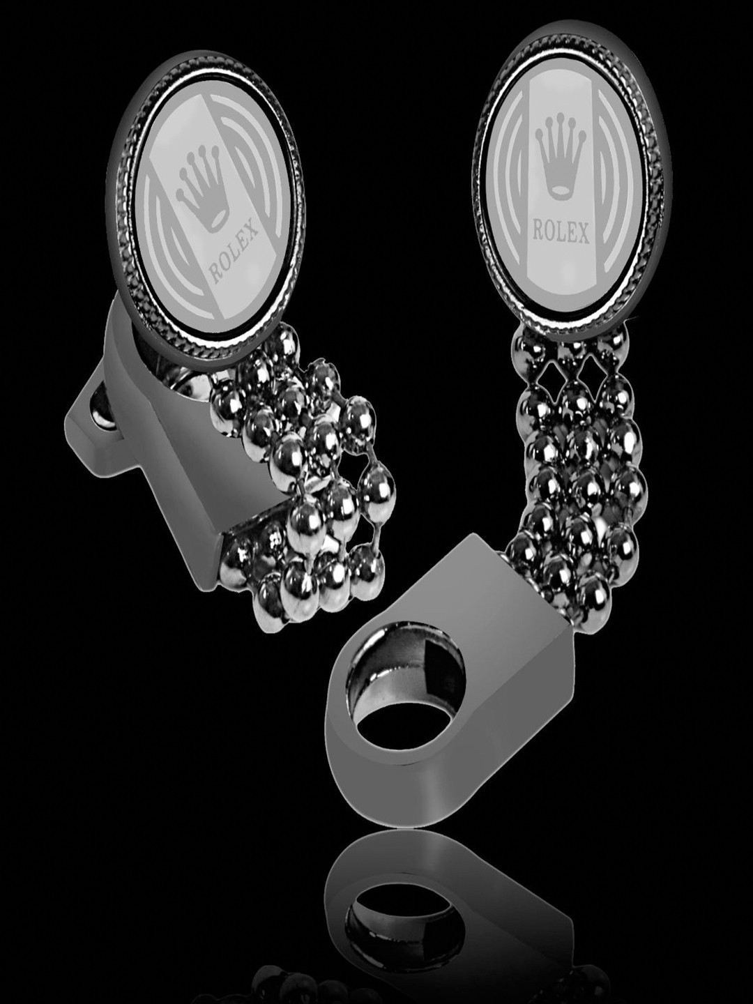 Curren Men Quirky Silver-Plated Core Cufflink