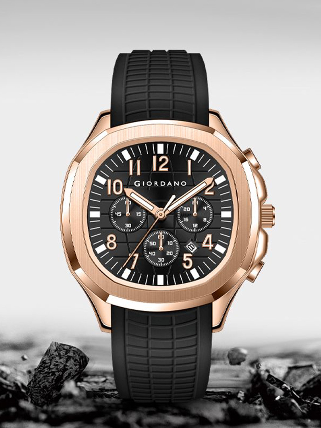 GIORDANO Men Embellished Dial & Bracelet Style Straps Digital Watch GZ-50143-02