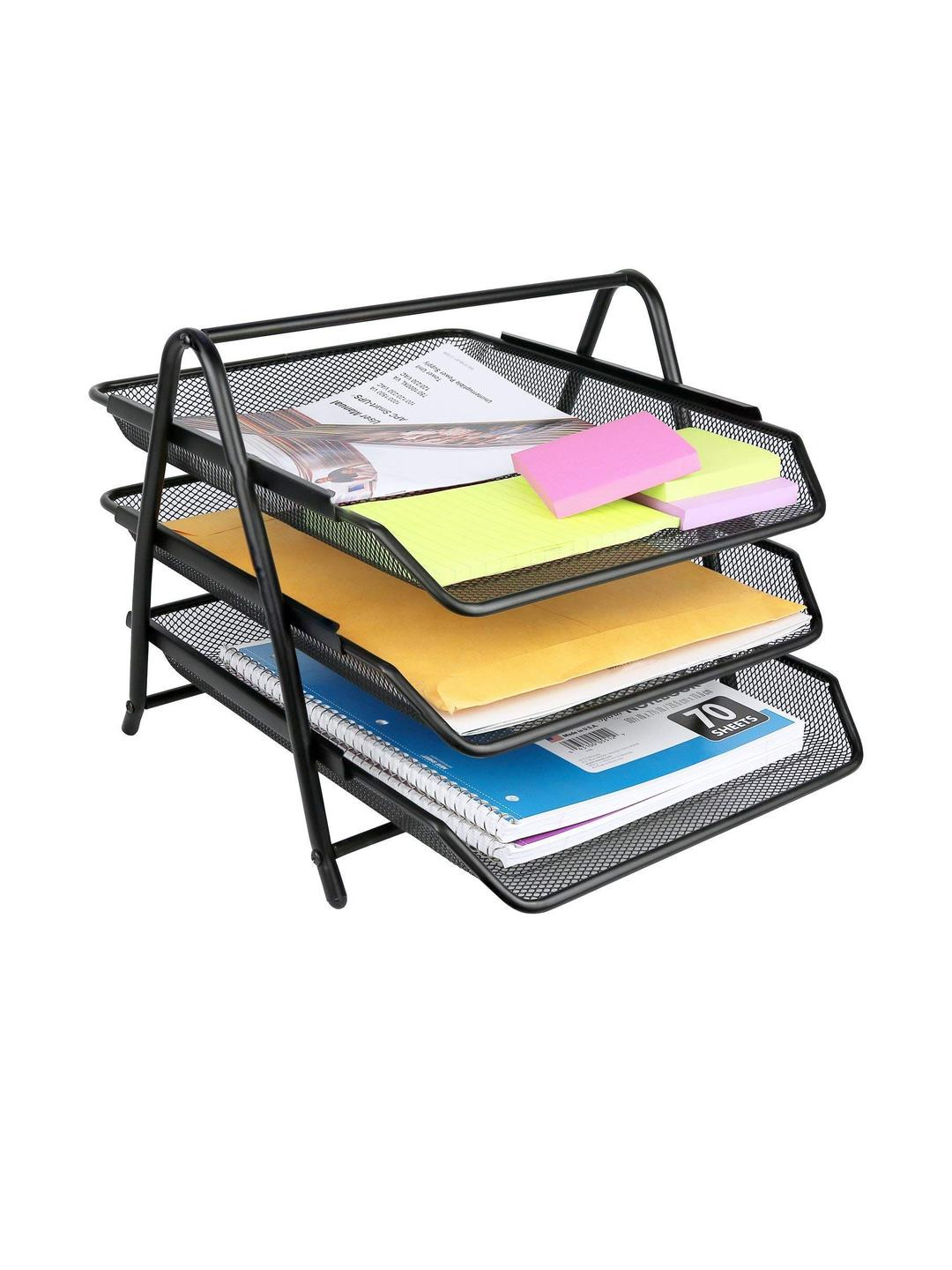 4square Black Metal Magazine Holder