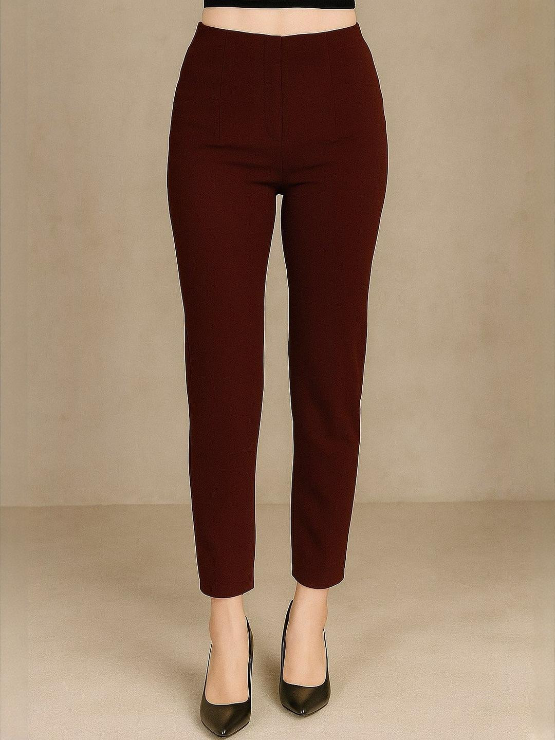 R.Code by The Roadster Life Co. Women Tapered Fit High-Rise Formal Trousers