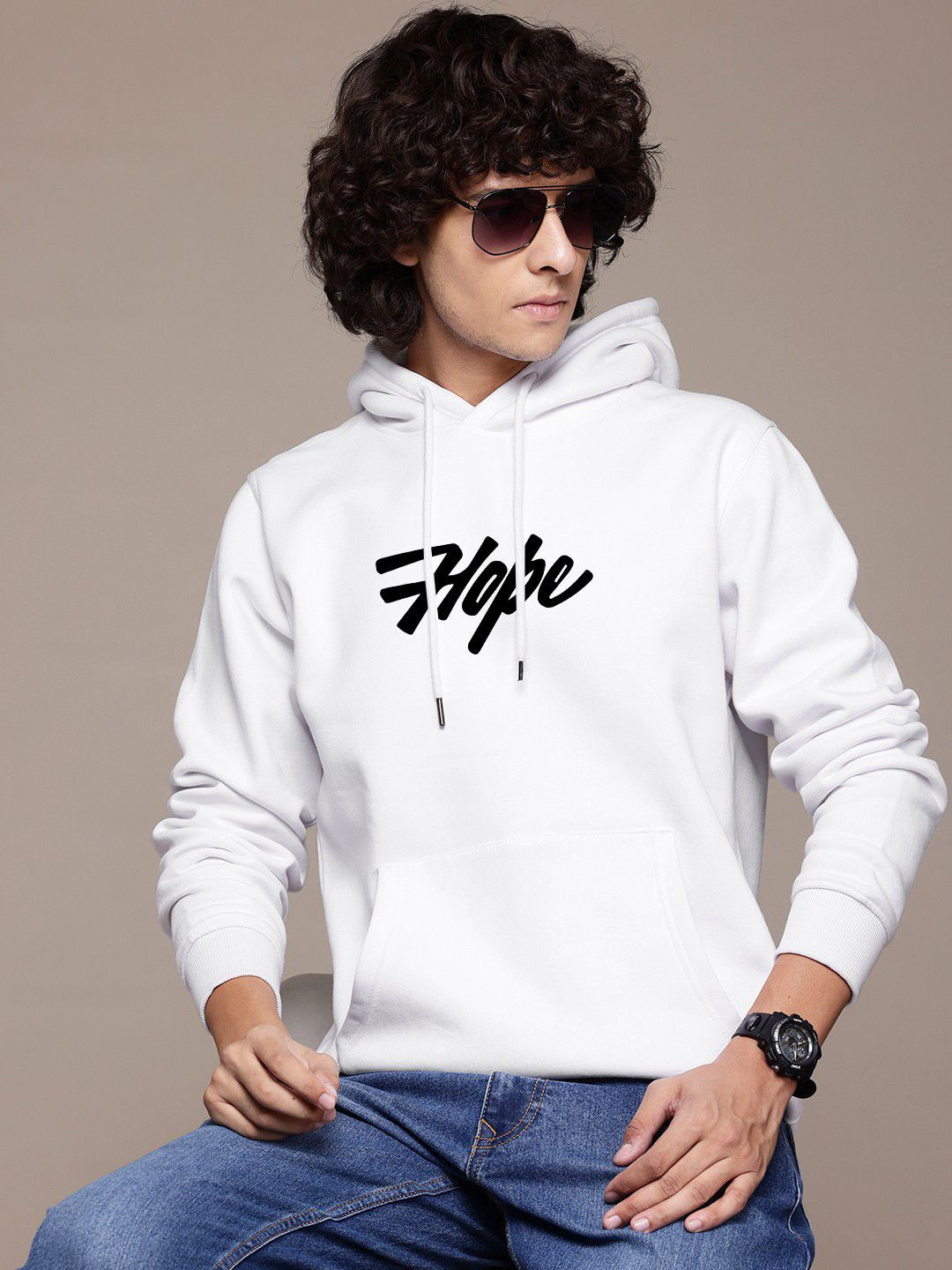 Dogman Men Hope Printed Full Sleeve Hoodie Sweatshirt