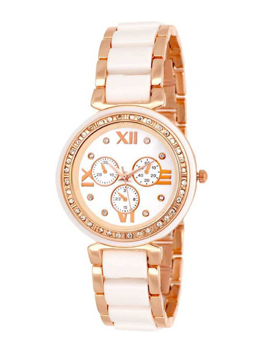 Miss Perfect Women Embellished Dial & Bracelet Style Straps Analogue Watch PayM112