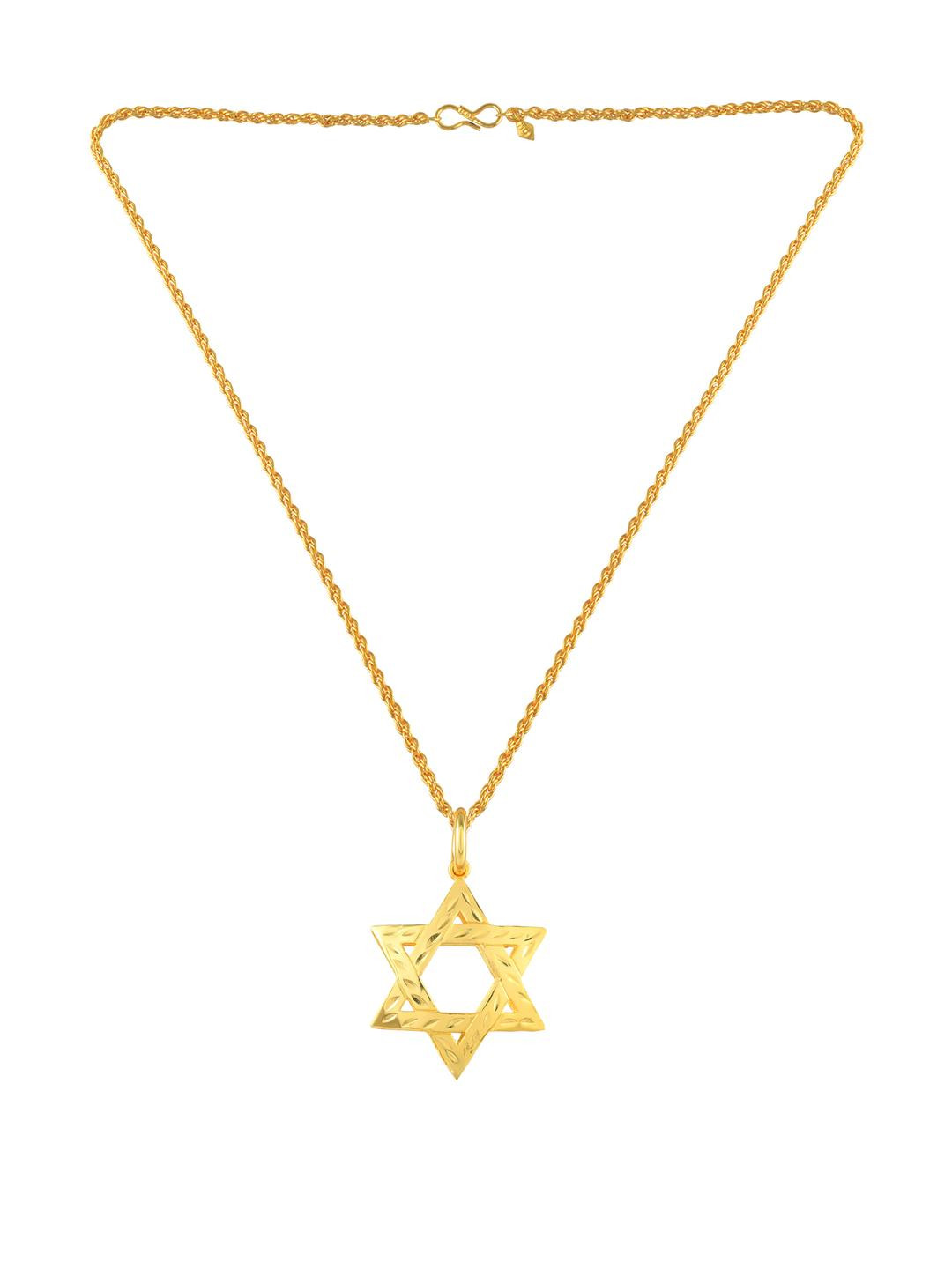 DZINETRENDZ Gold-Plated Star Shaped Pendants with Chains