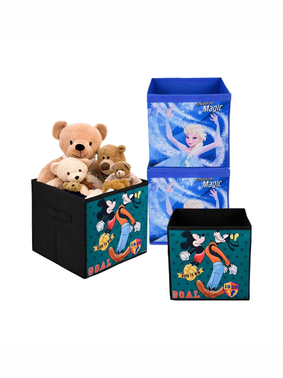 Aura Black & Blue 4 Pieces Disney Printed Multi-Utility Organisers