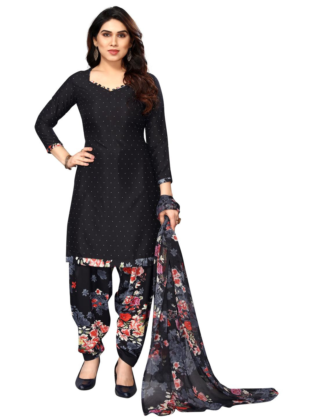 Moda Rapido Women Silk Crepe Printed Patiyala Salwar Suit Dress Material