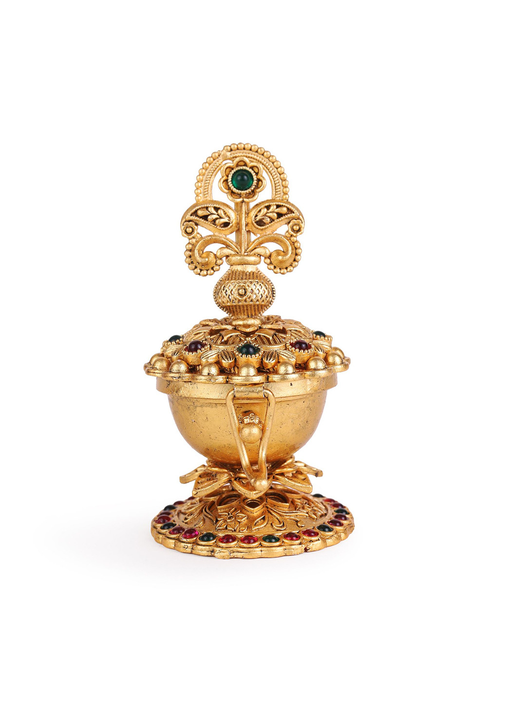 SALONI FASHION JEWELLERY Gold-Plated Paisley Kalasha Sindoor Dani