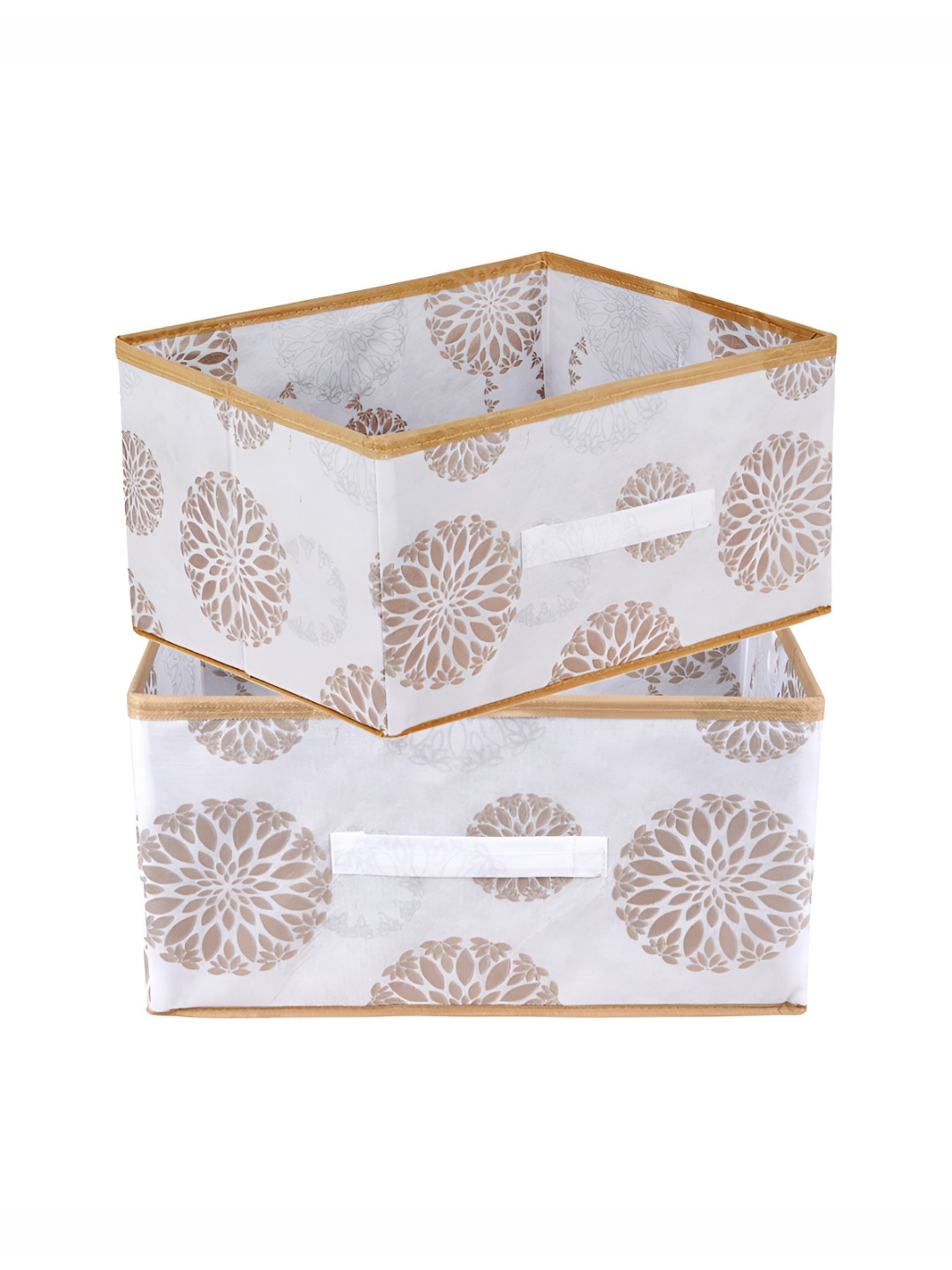 Aura White & Gold-Toned 2 Pieces Gola Printed Multi-Utility Organisers