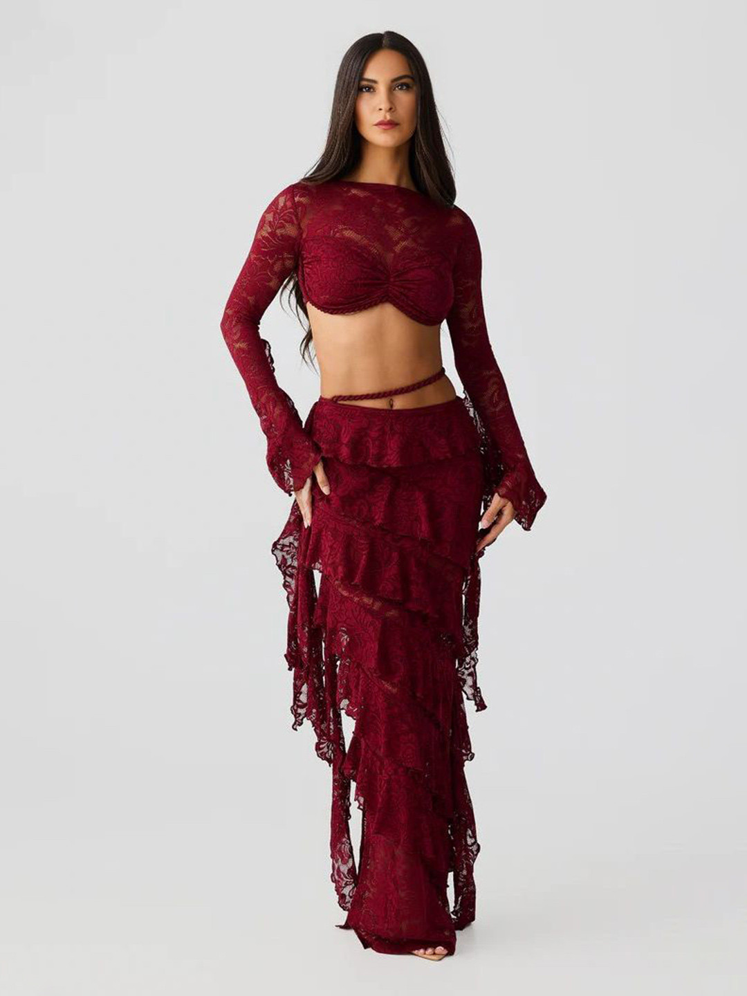 Bee Boe Siren Semi Sheer Lace Skirt