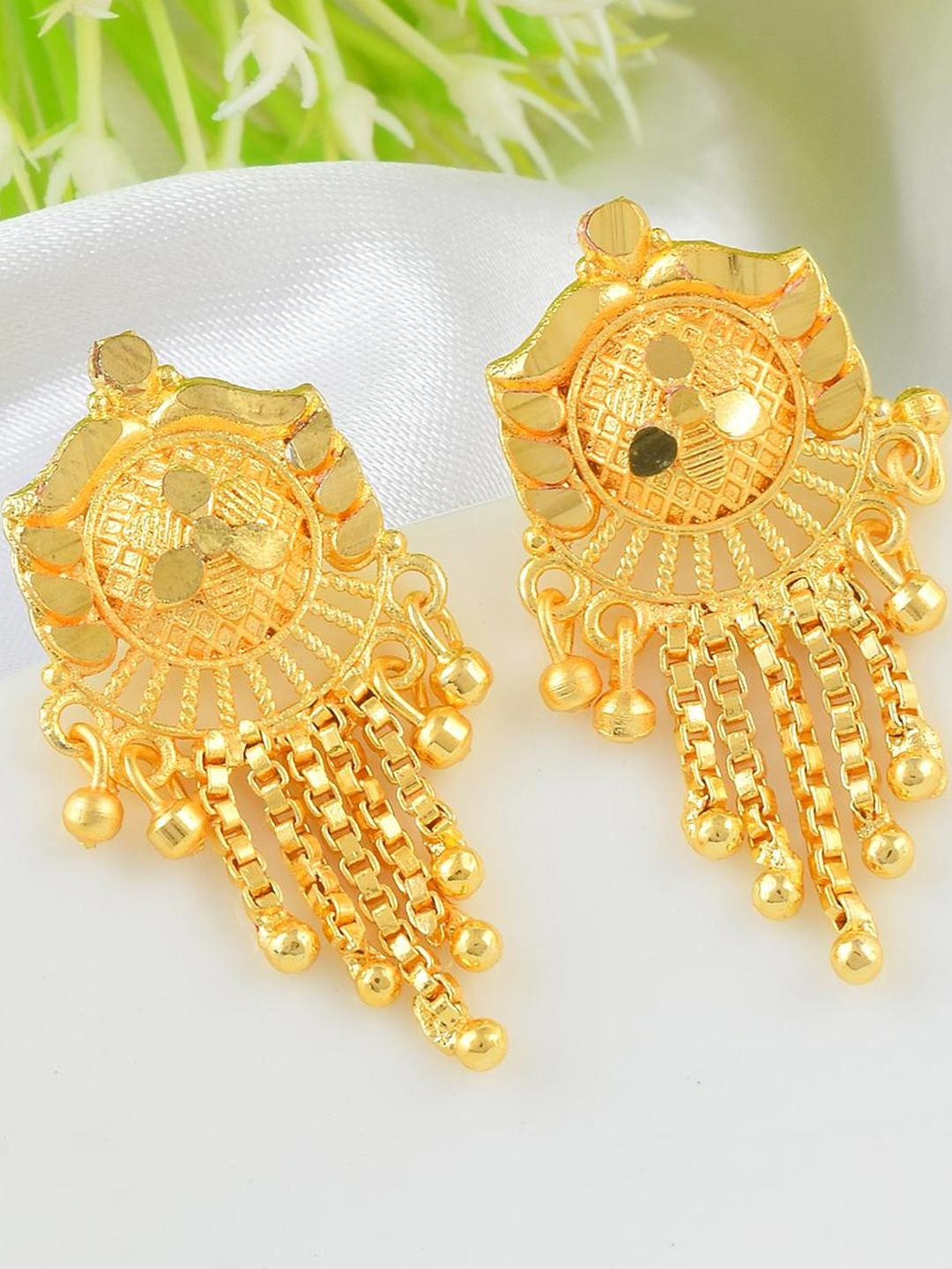 DZINETRENDZ Gold Plated Brass Studs