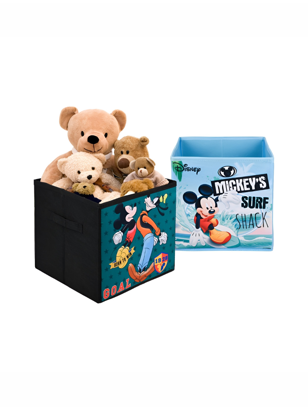 Aura Black & Blue 2 Pieces Printed Storage Box Organisers
