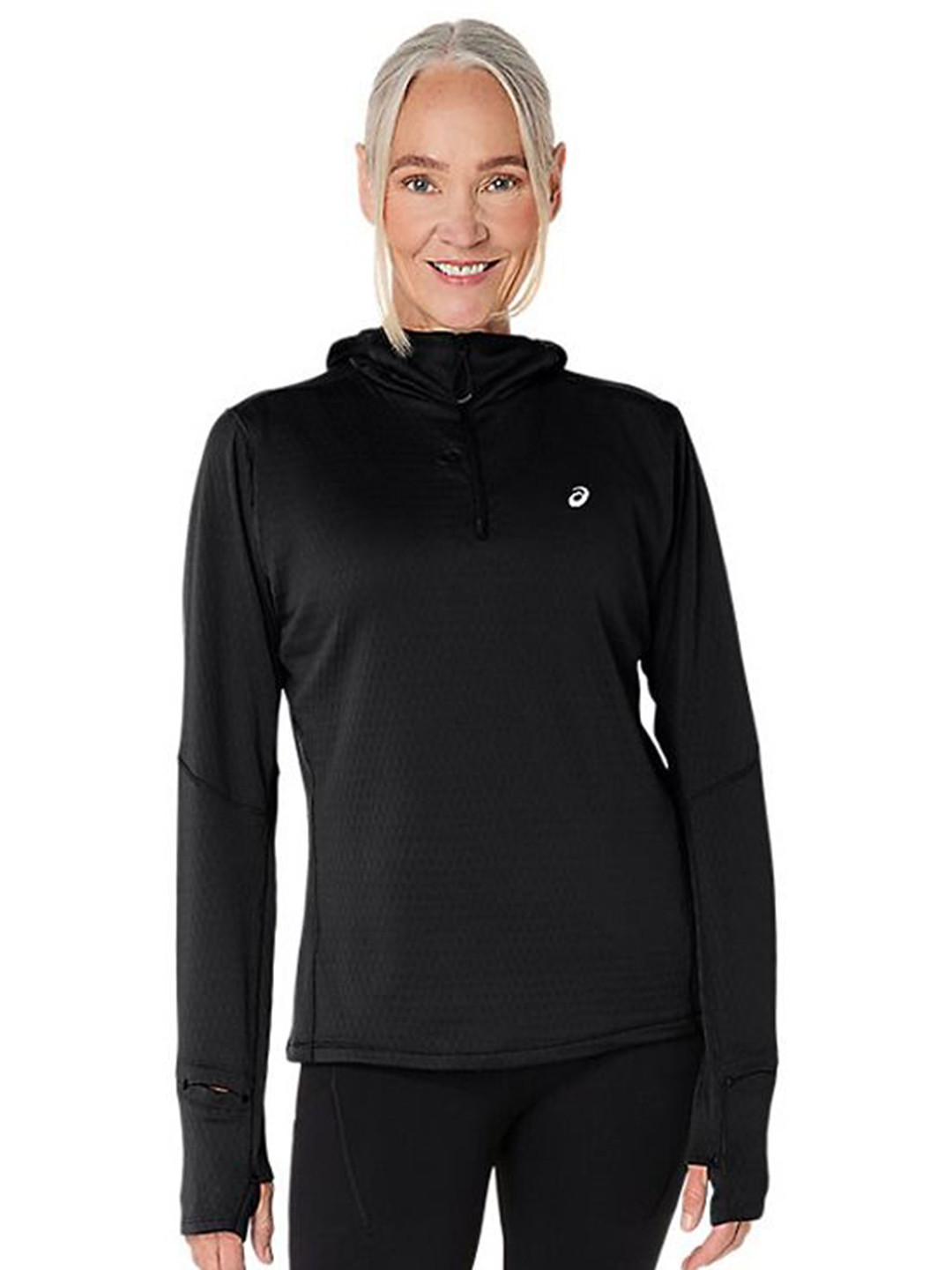 ASICS Road Winter Ls Women Printed Hooded Neck Pullover