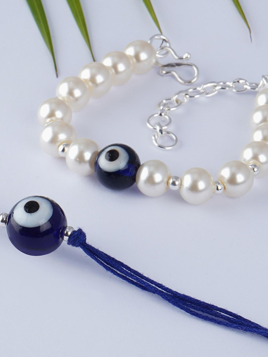 JFL - JEWELLERY FOR LESS Unisex White Brass Pearls Bracelet