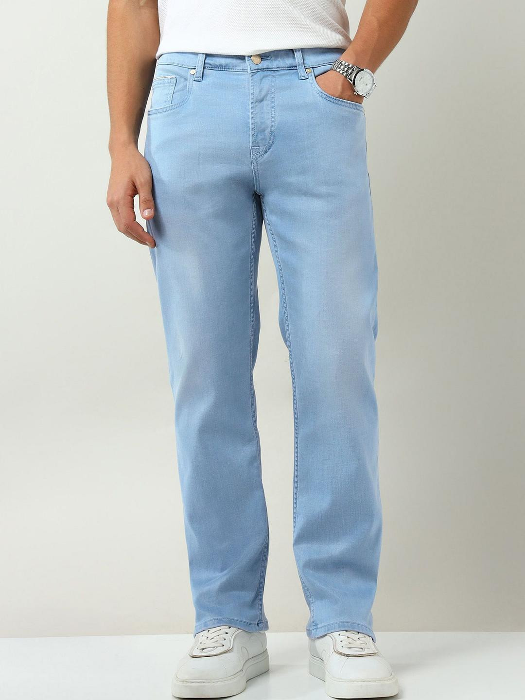 AD By Arvind Men Slim Fit Mid-Rise Clean Look No Fade Jeans