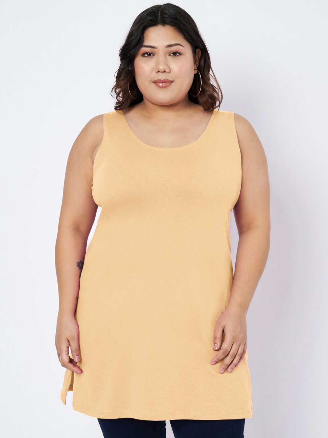 BRINNS Women Plus Size Cotton Longline Full Slip