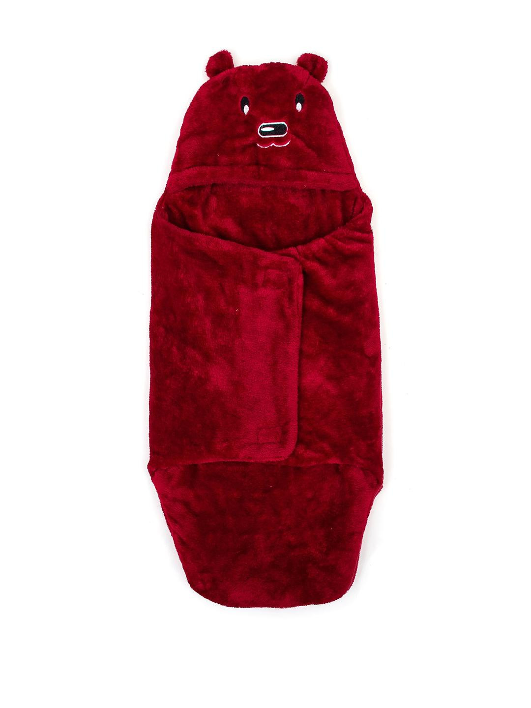 SIDLY PIDLY Unisex Kids Maroon Double Layered Bear Shaped Sleeping Bag
