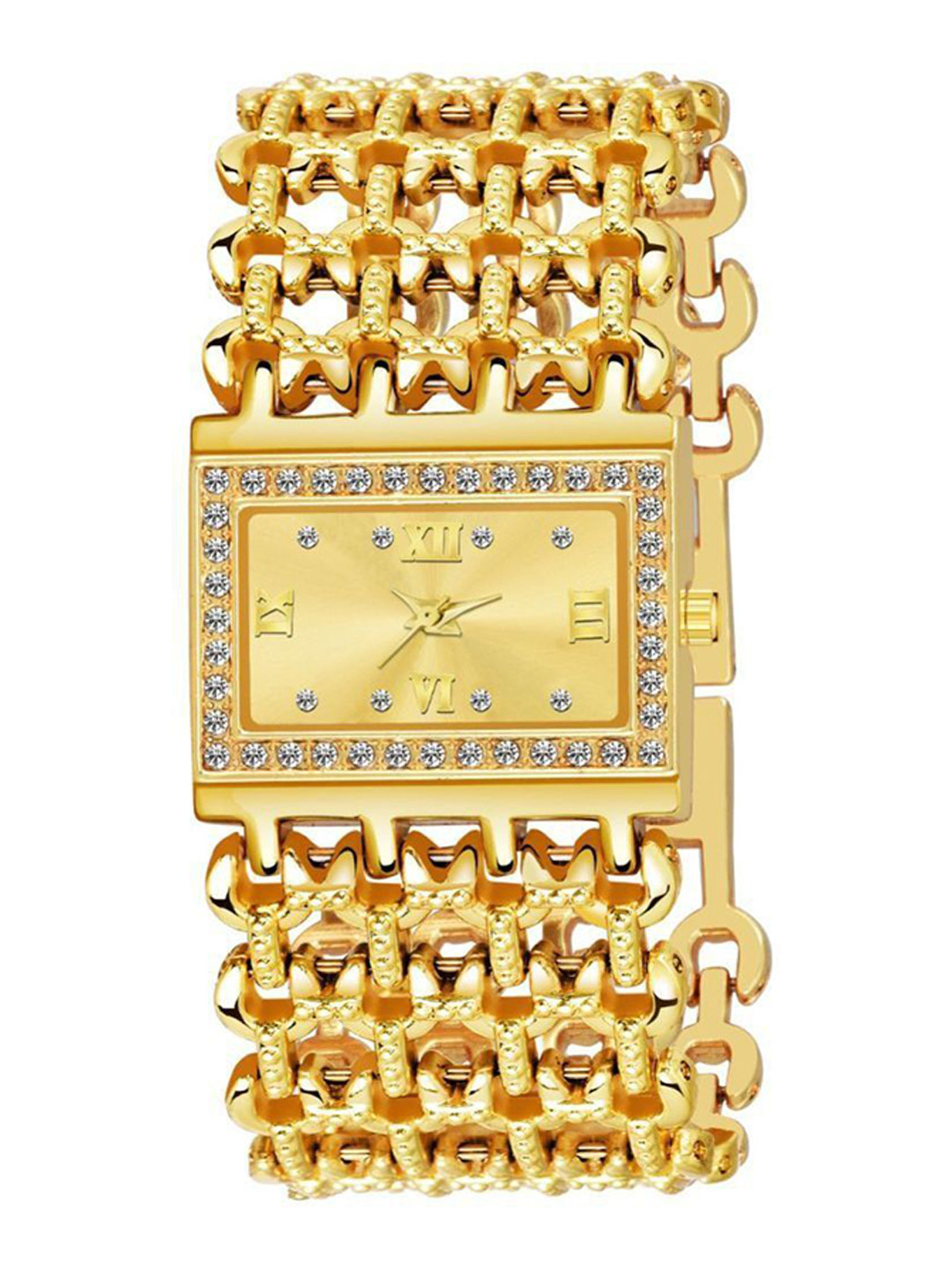 Miss Perfect Unisex Embellished Dial & Bracelet Style Straps Analogue Watch TrM27