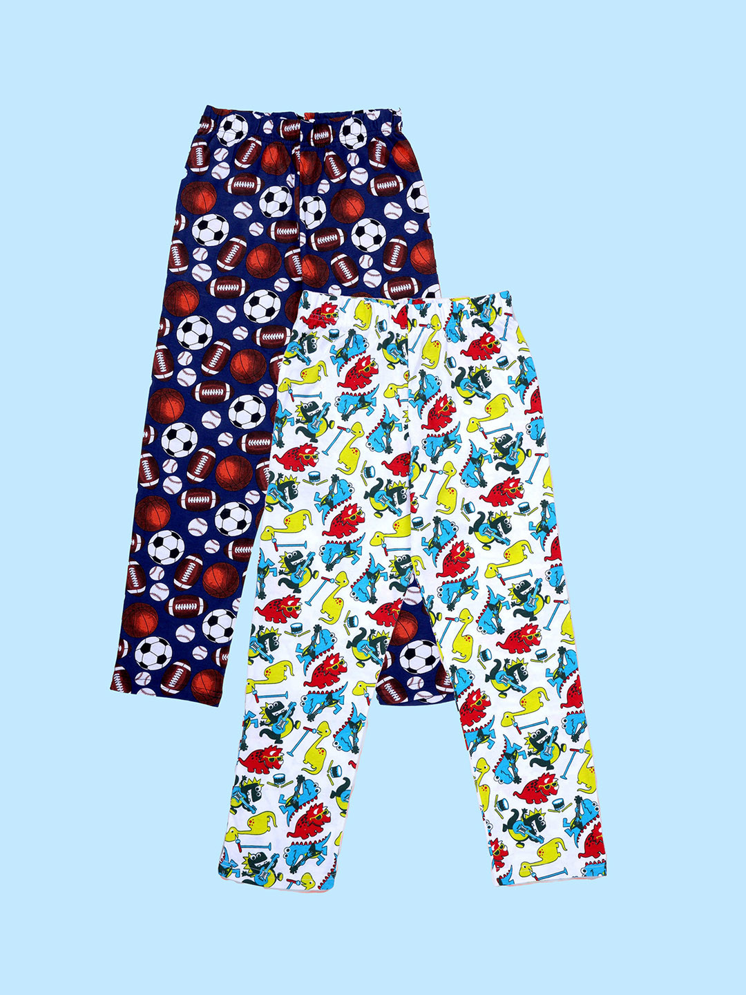 KiddoPanti Boys Pack Of 2 Printed Cotton Relaxed Fit Lounge Pants