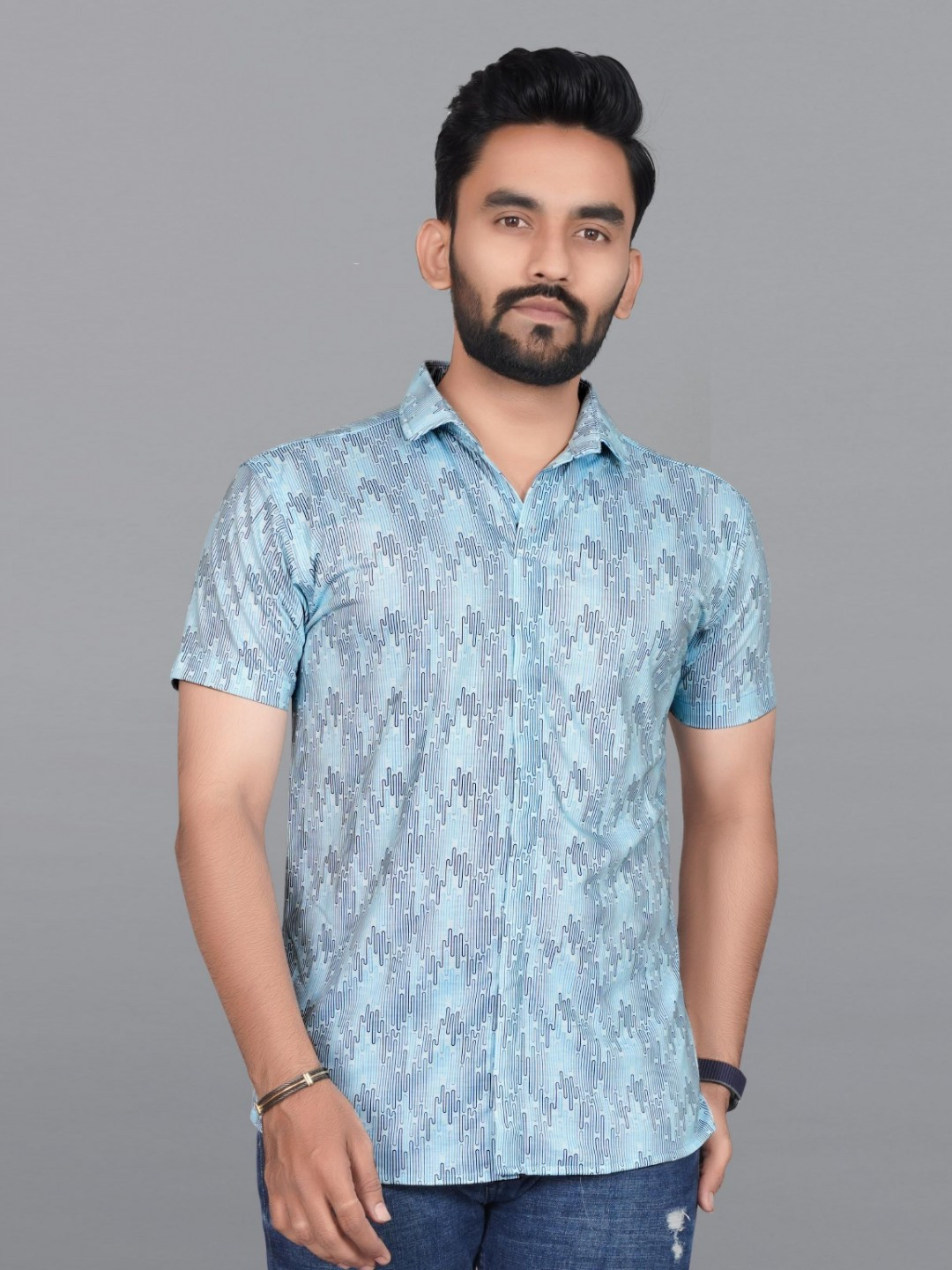 ROAD RIDER Men Abstract Printed Slim Fit Shirt
