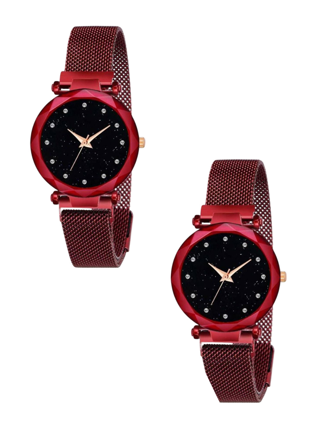 Miss Perfect Women Pack Of 2 Embellished Dial & Bracelet Style Analogue Watches CO108
