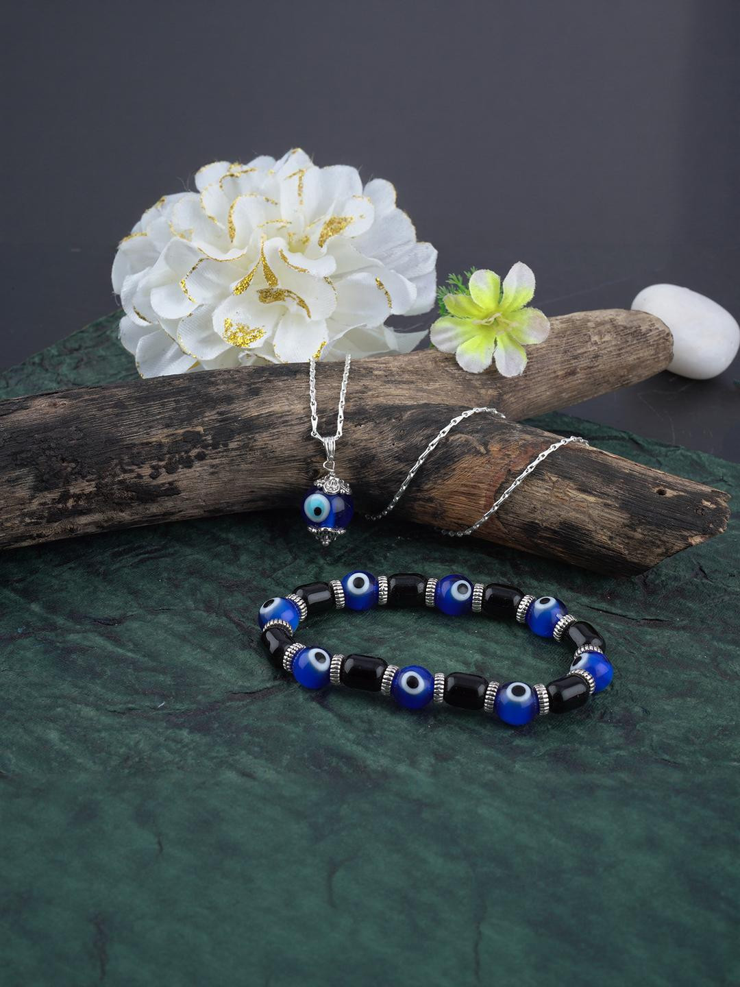 JFL - JEWELLERY FOR LESS Unisex Black Plastic Artificial Beads Bracelet