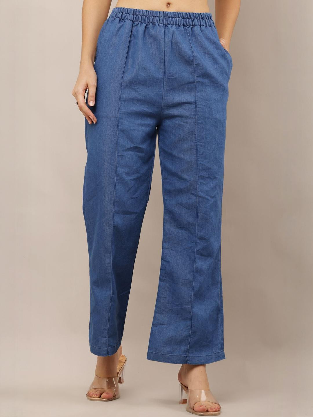 Aasma Creatives Women Comfort Denim Trousers